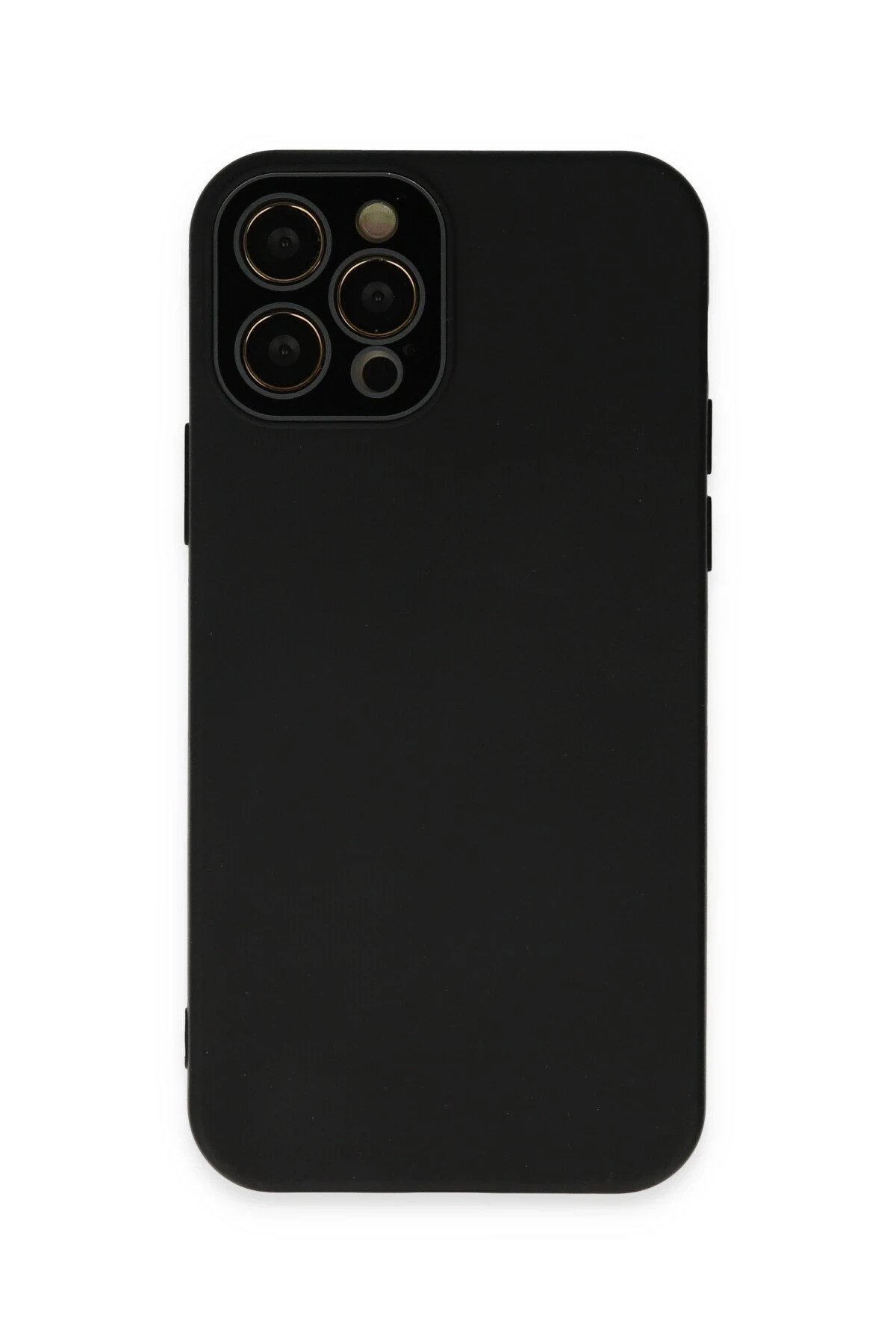 Mey İthalat®  iPhone 12 Pro Kılıf Lansman Glass Kapak - Siyah