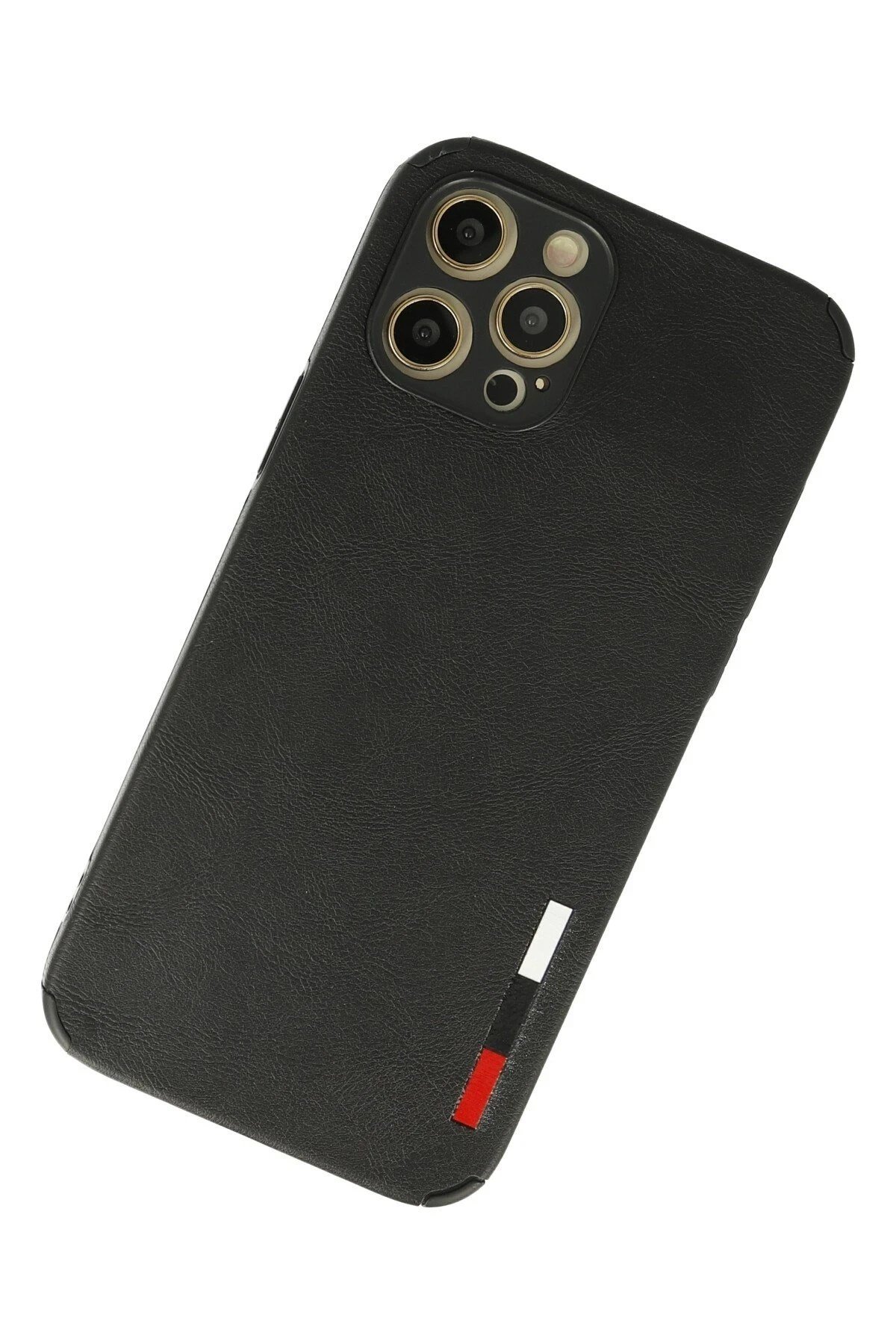 Mey İthalat®  iPhone 12 Pro Kılıf Loop Deri Silikon - Siyah