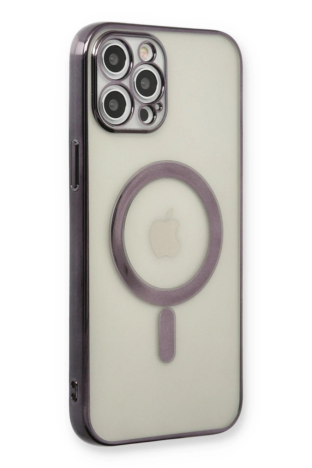 Mey İthalat®  iPhone 12 Pro Kılıf Magneticsafe Lazer Silikon - Siyah