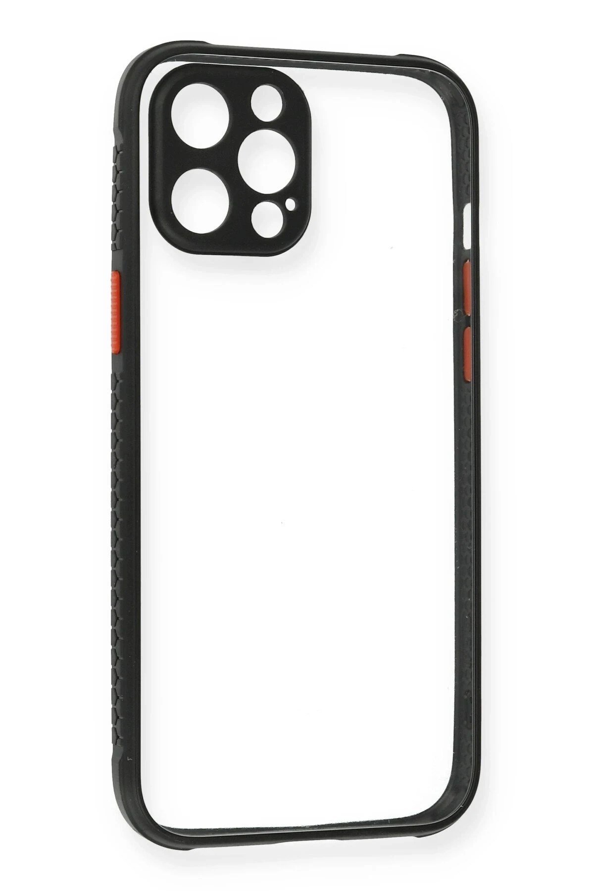 Mey İthalat®  iPhone 12 Pro Kılıf Miami Şeffaf Silikon - Siyah