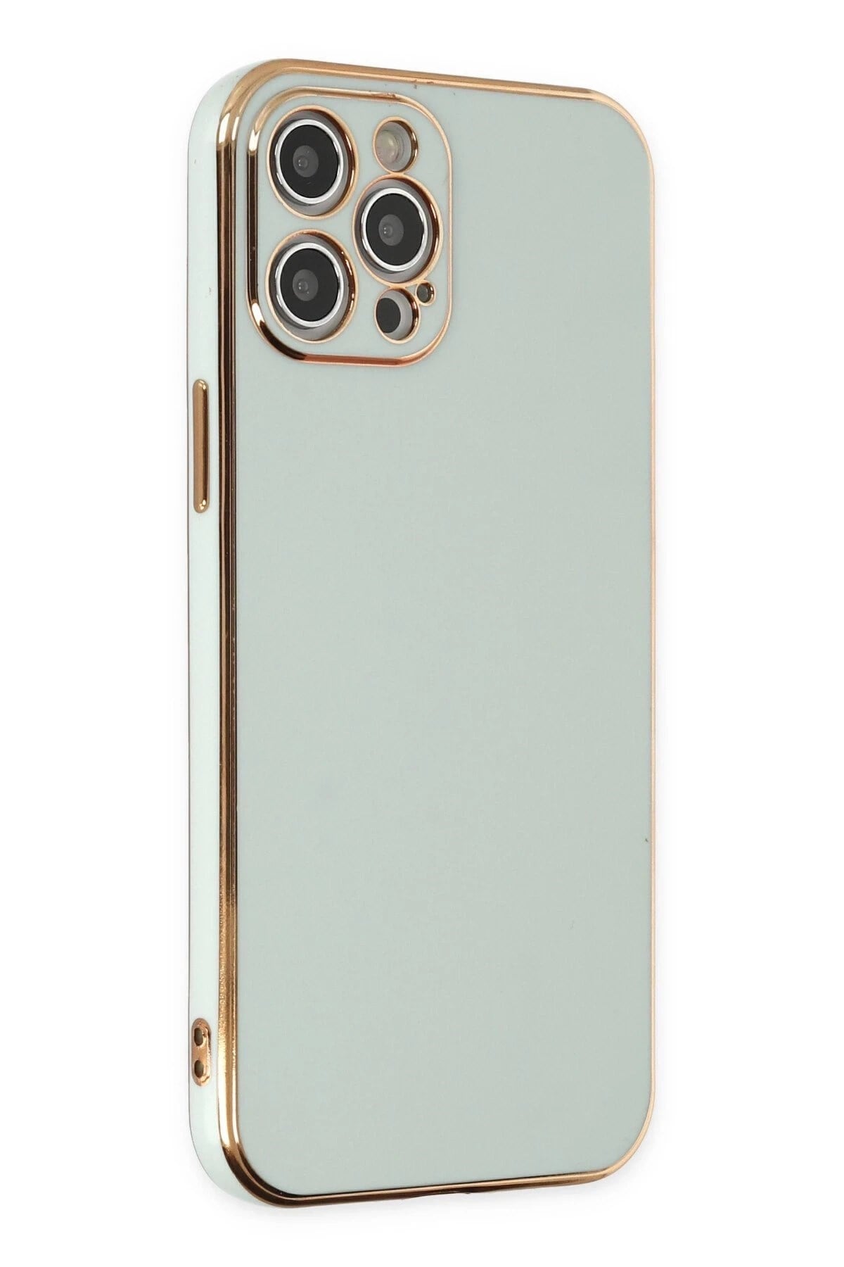 Mey İthalat®  iPhone 12 Pro Kılıf Volet Silikon - Açık Yeşil