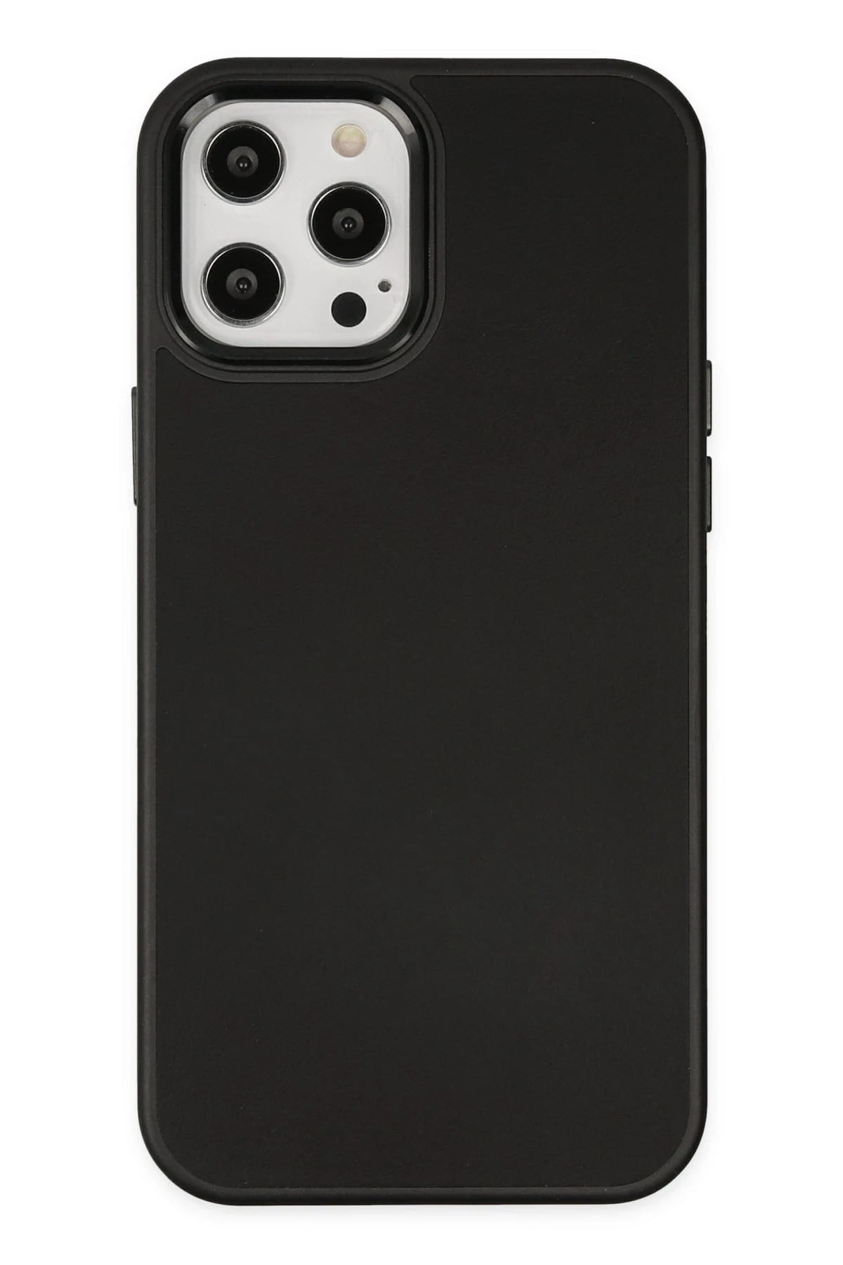 Mey İthalat®  iPhone 12 Pro Max Kılıf Asya Deri Silikon - Siyah