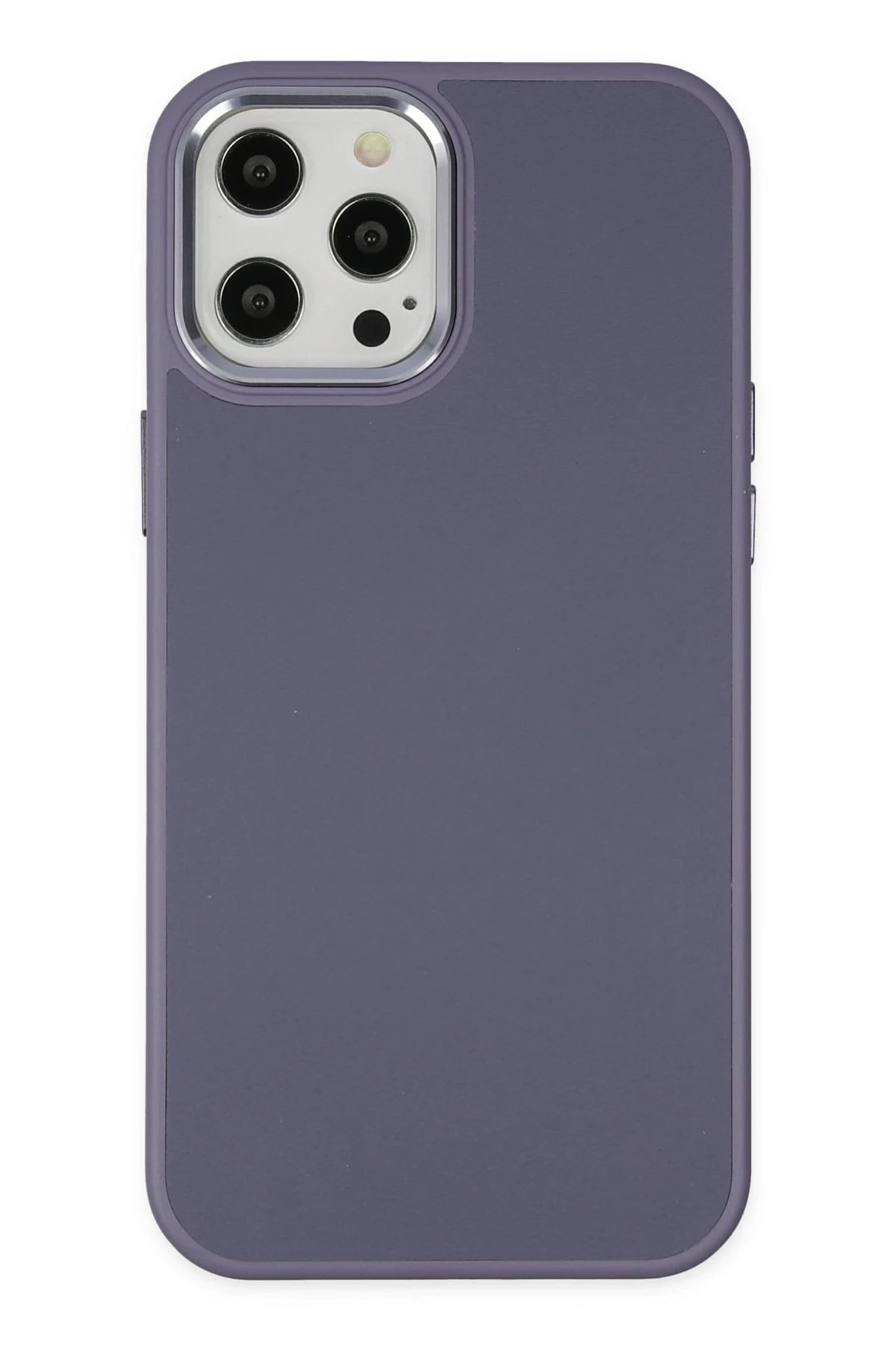 Mey İthalat®  iPhone 12 Pro Max Kılıf Asya Deri Silikon - Mor