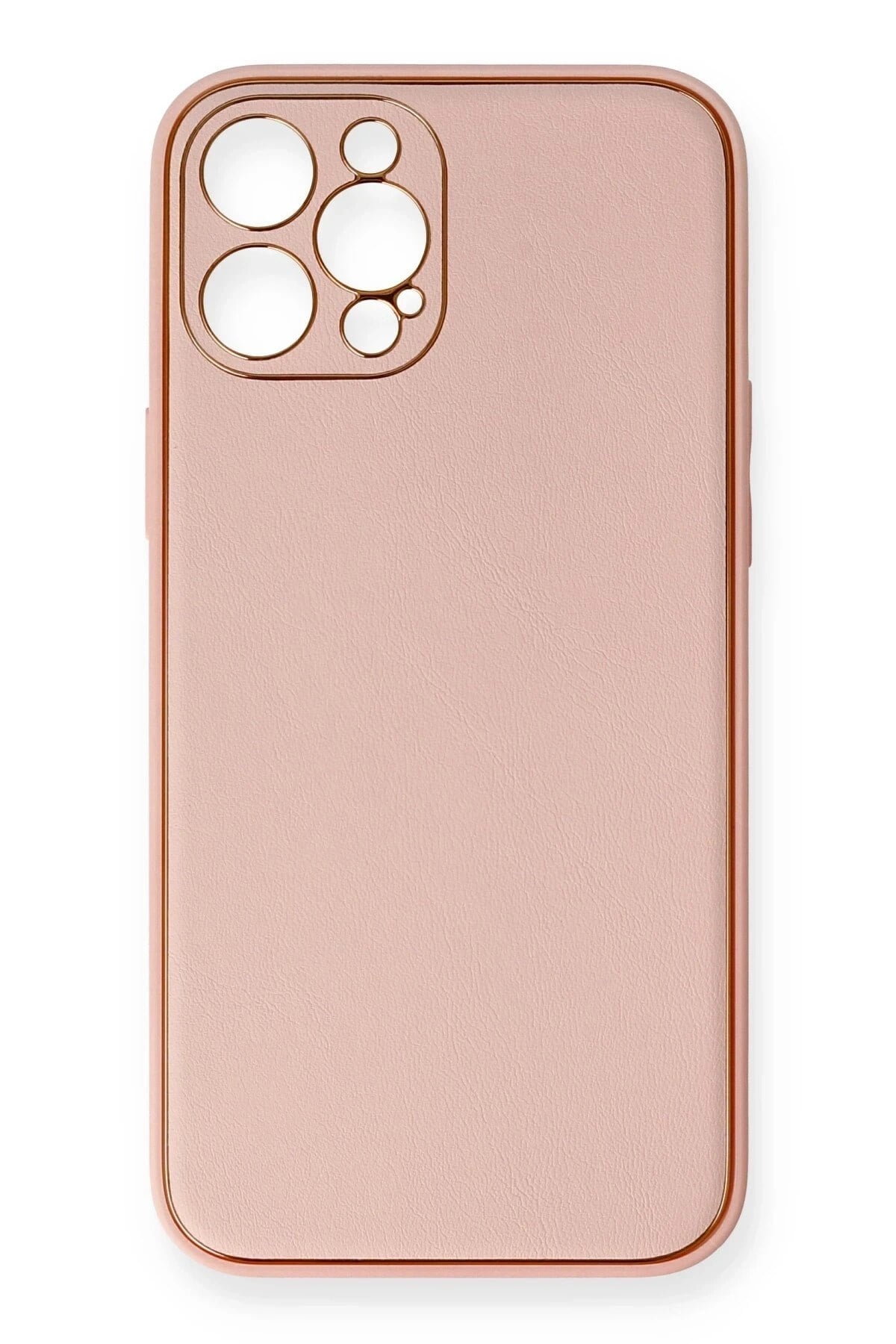 Mey İthalat®  iPhone 12 Pro Max Kılıf Coco Deri Silikon Kapak - Pembe