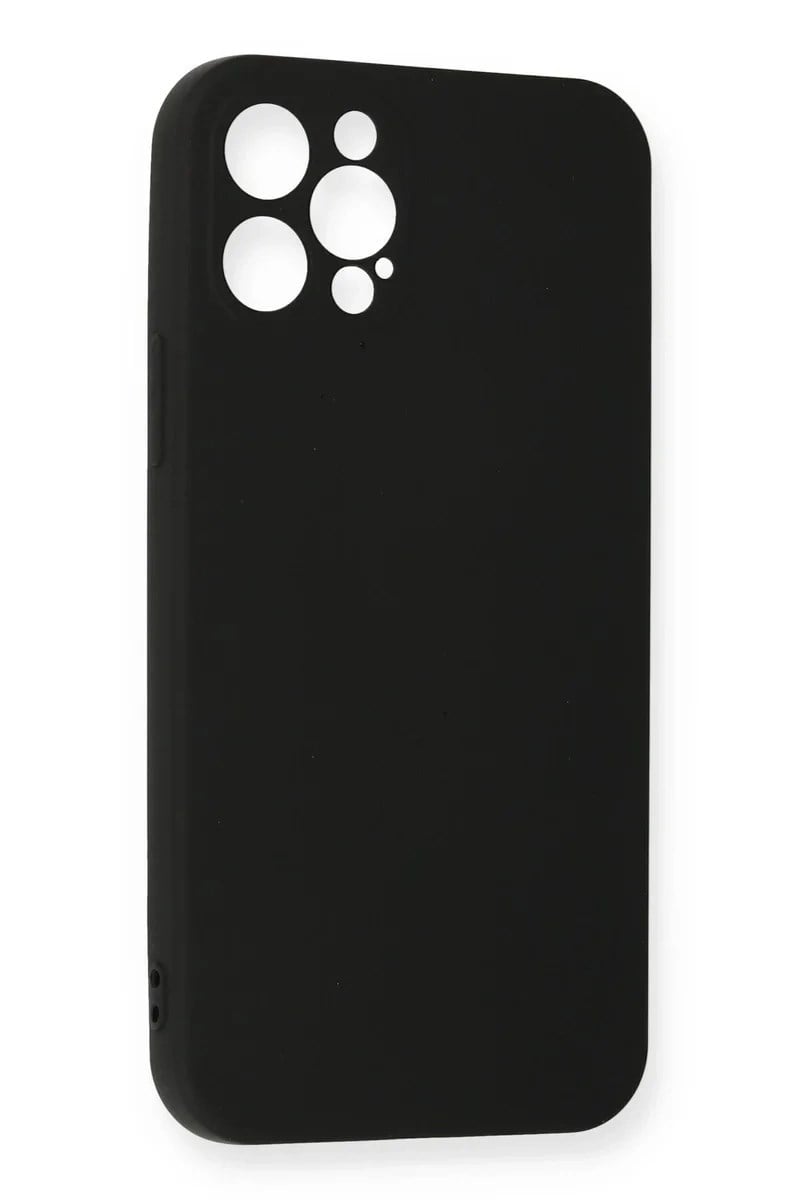 Mey İthalat®  iPhone 12 Pro Max Kılıf Nano içi Kadife Silikon - Siyah