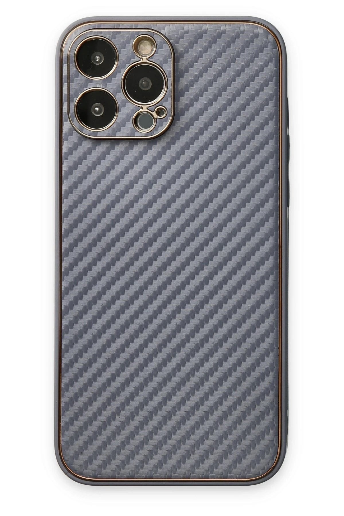 Mey İthalat®  iPhone 13 Pro Kılıf Coco Karbon Silikon - Gri
