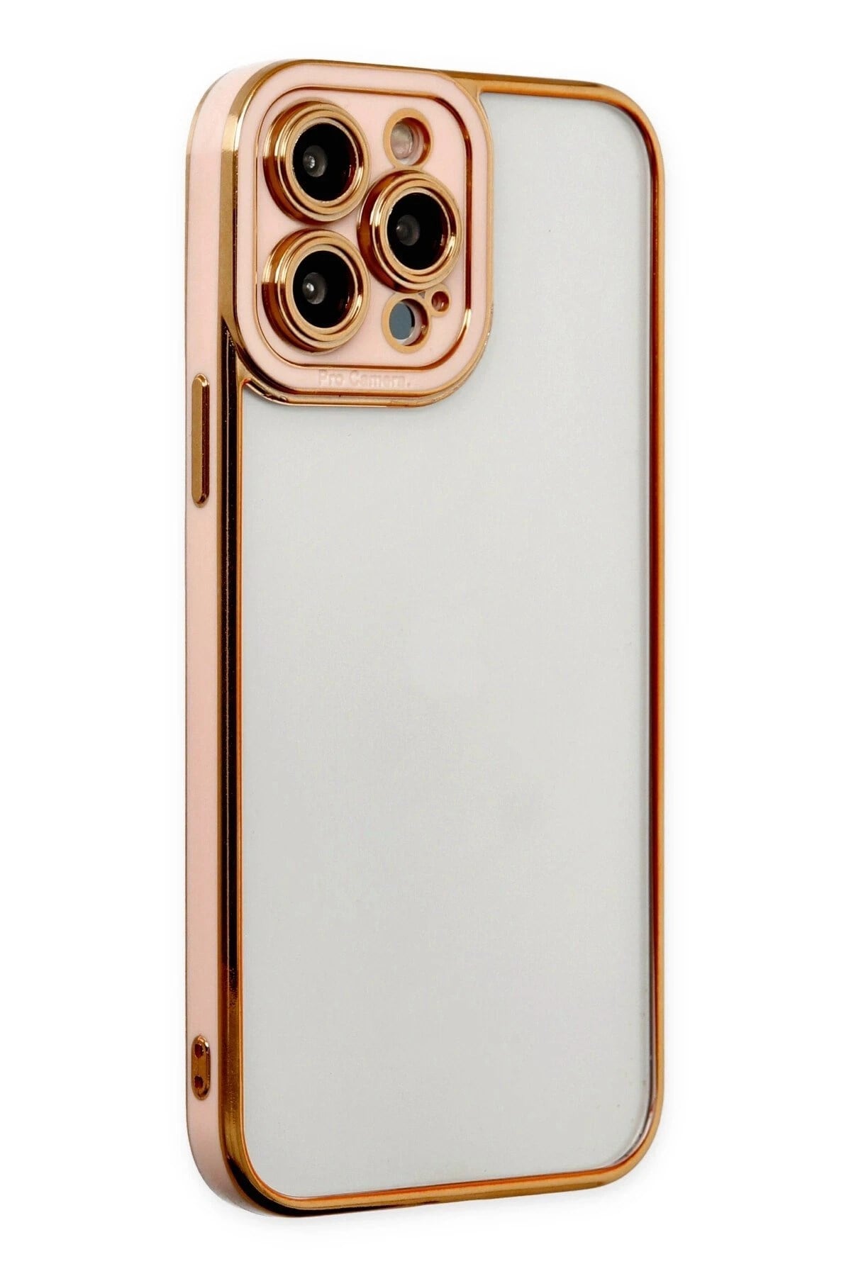 Mey İthalat®  iPhone 13 Pro Kılıf Liva Lens Silikon - Rose