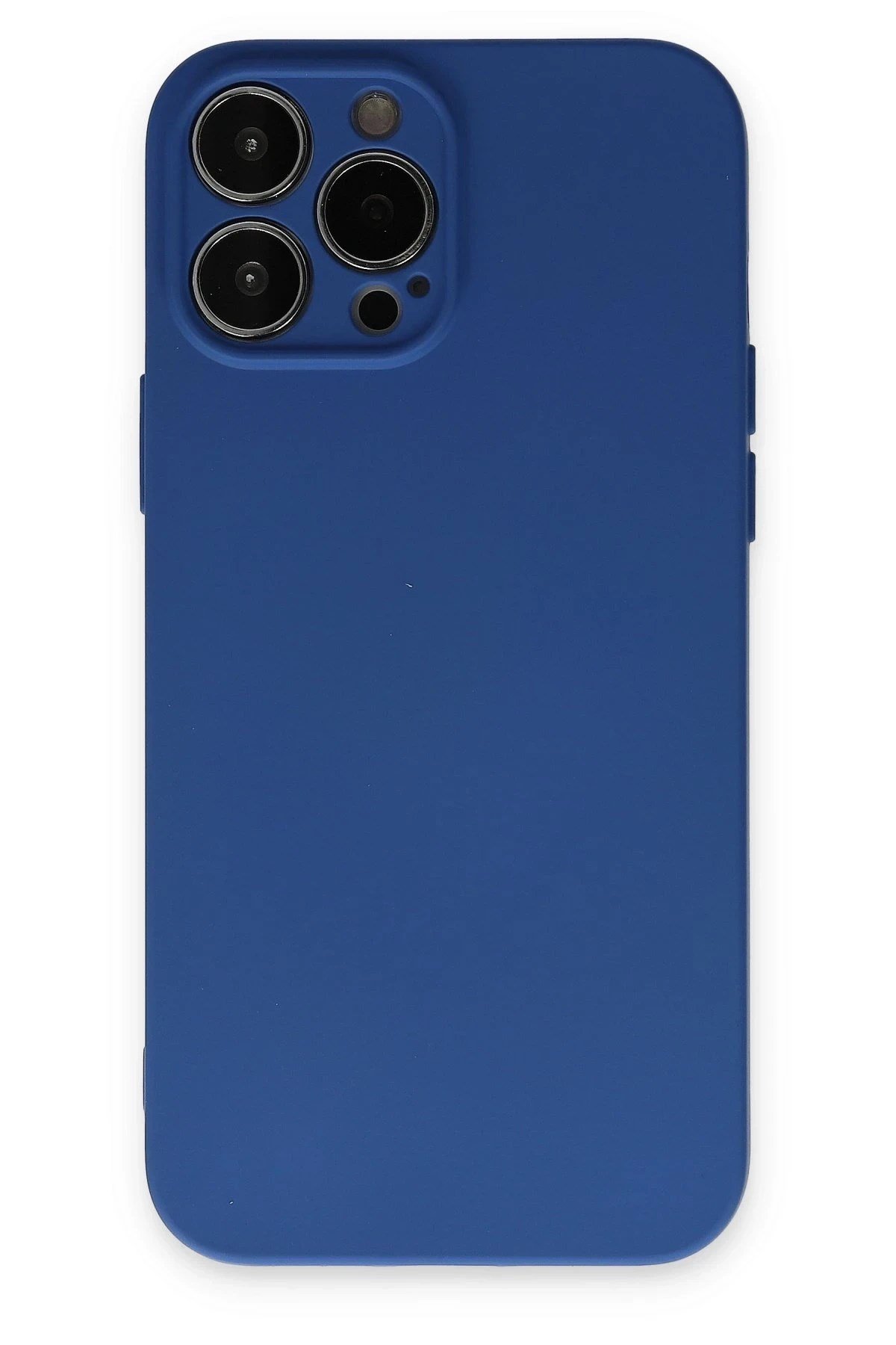 Mey İthalat®  iPhone 13 Pro Kılıf Nano içi Kadife Silikon - Lacivert