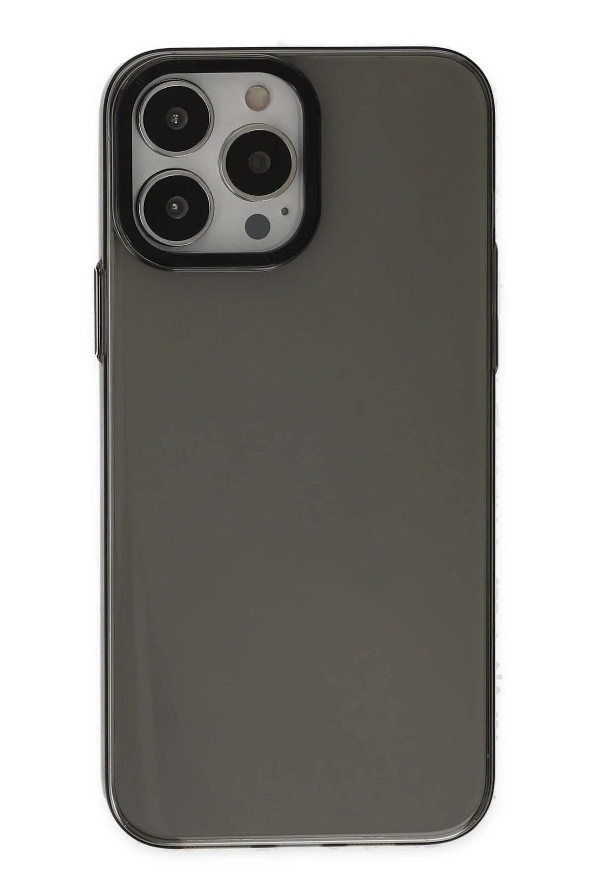 Mey İthalat®  iPhone 13 Pro Max Kılıf Anka PC Sert Metal Kapak - Siyah