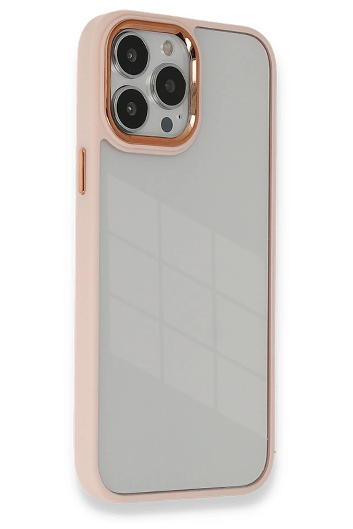 Mey İthalat®  iPhone 13 Pro Max Kılıf Dora Kapak - Pudra