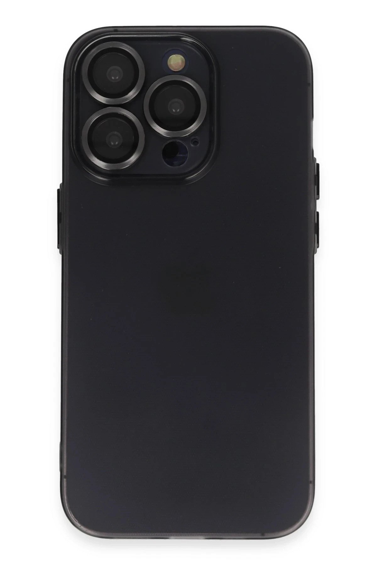 Mey İthalat®  iPhone 13 Pro Max Kılıf Luko Lens Silikon - Siyah