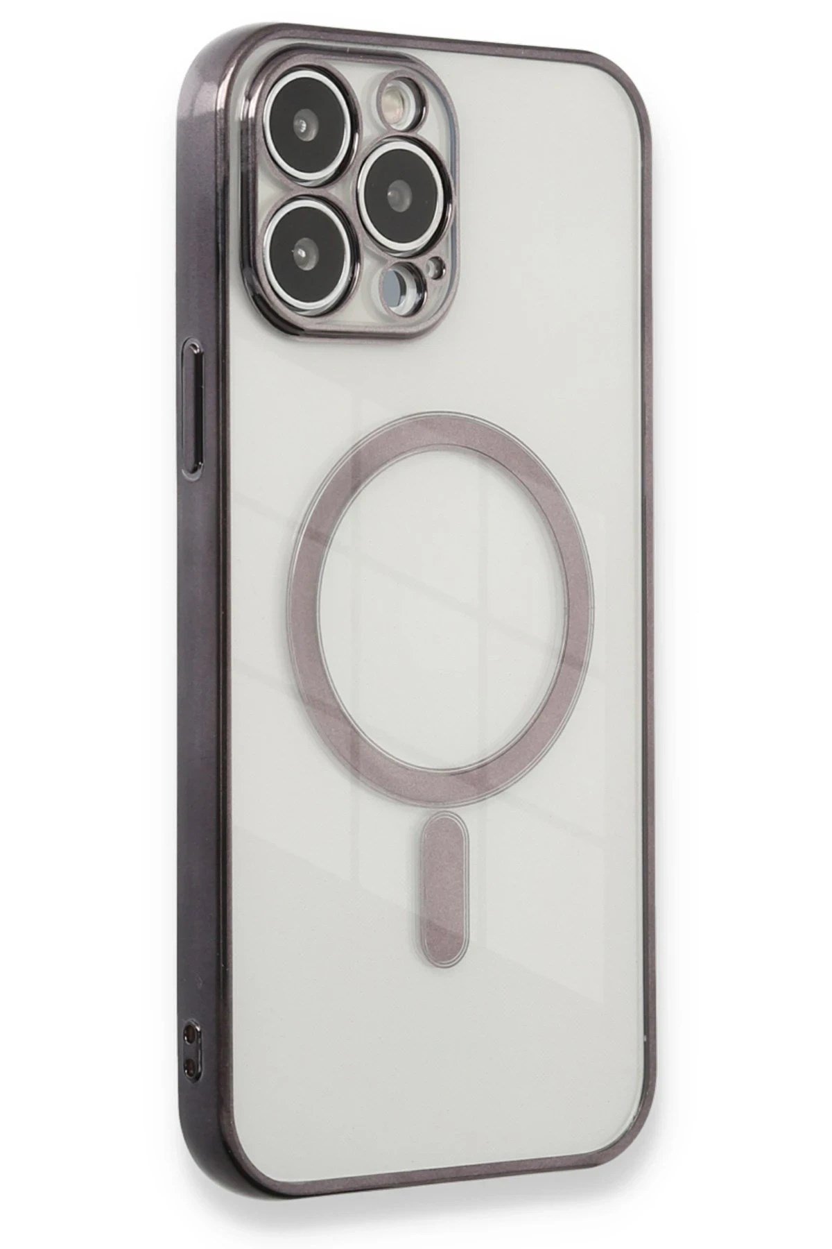 Mey İthalat®  iPhone 13 Pro Max Kılıf Magneticsafe Lazer Silikon - Siyah