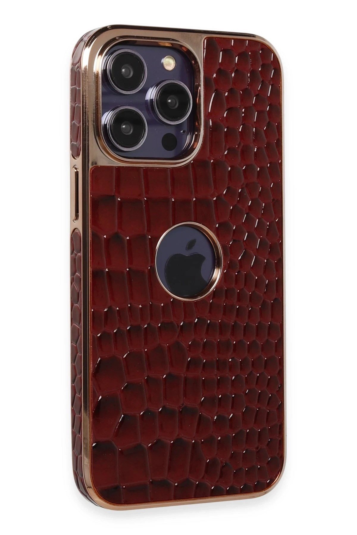 Mey İthalat®  iPhone 13 Pro Max Kılıf Snake Kapak - Bordo