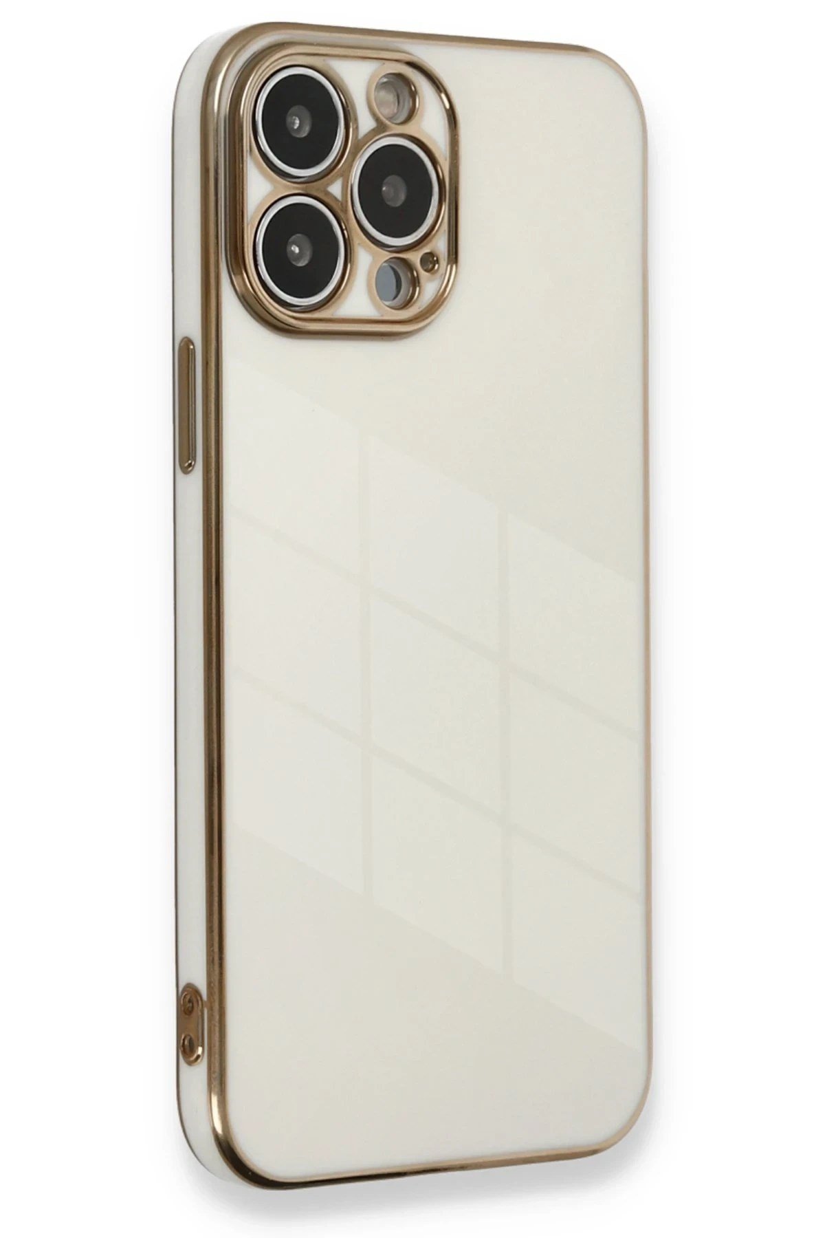 Mey İthalat®  iPhone 13 Pro Max Kılıf Volet Silikon - Beyaz