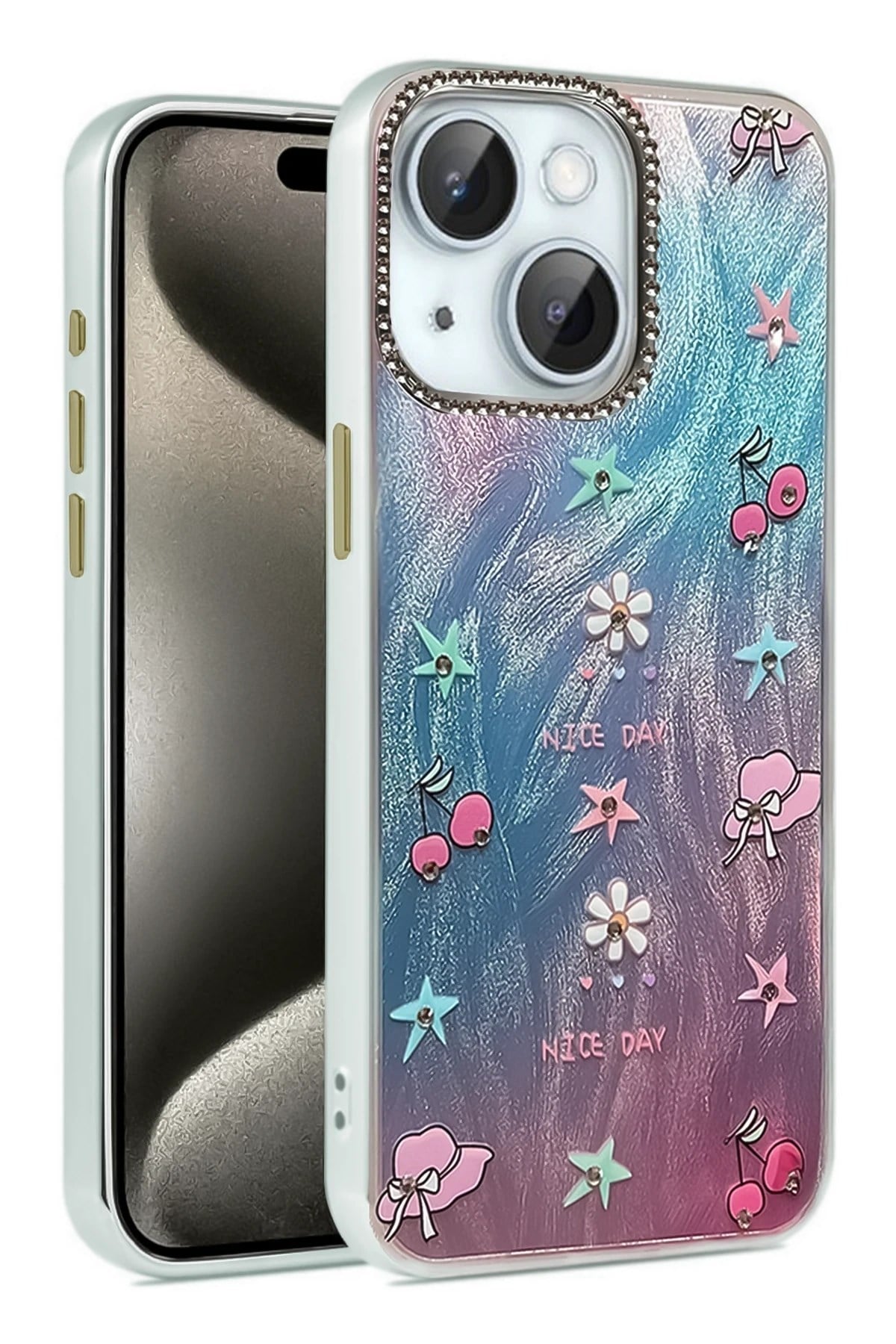 Mey İthalat®  iPhone 14 Kılıf Blade Aynalı Desenli Kapak - Desen 4