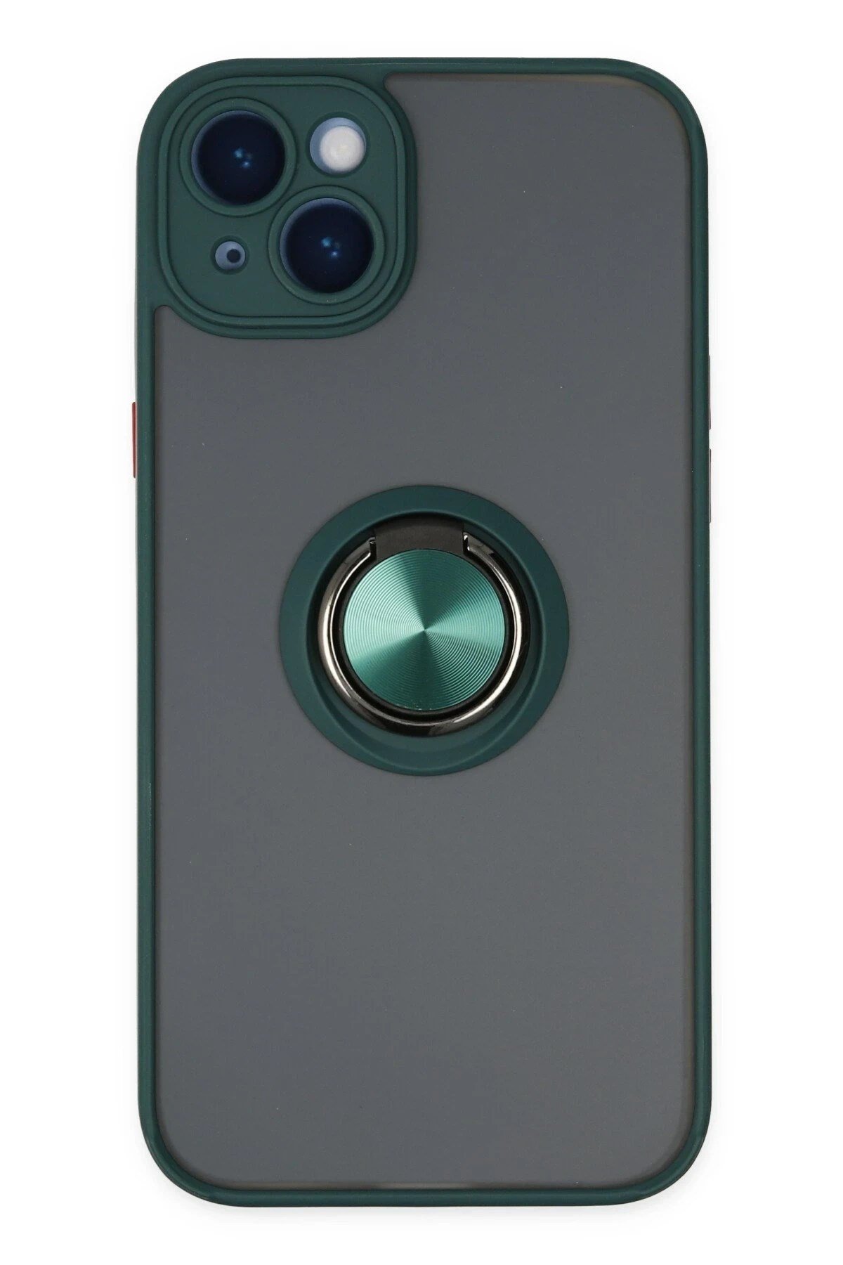Mey İthalat®  iPhone 14 Kılıf Montreal Yüzüklü Silikon Kapak - Yeşil