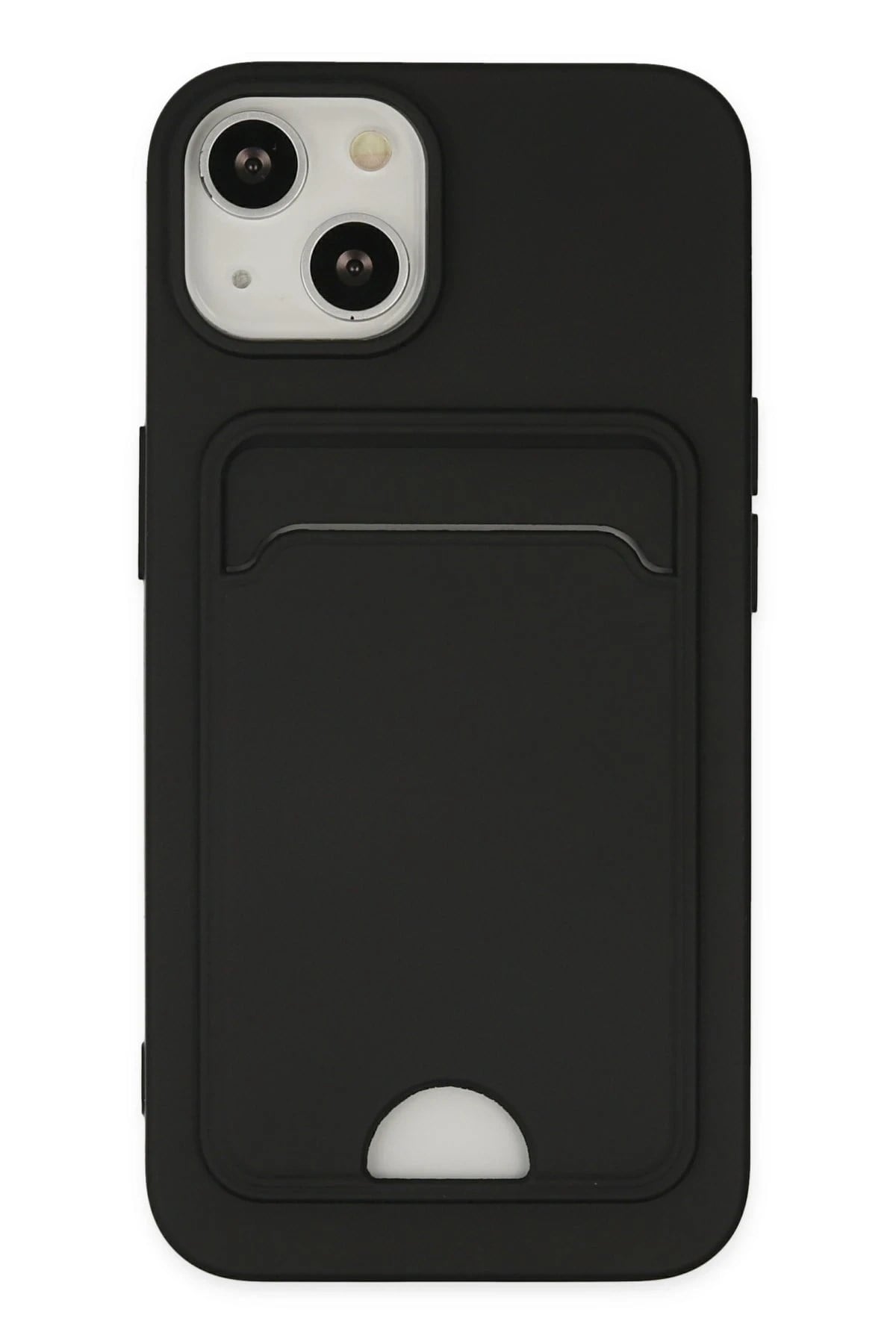 Mey İthalat®  iPhone 14 Plus Kılıf Kelvin Kartvizitli Silikon - Siyah