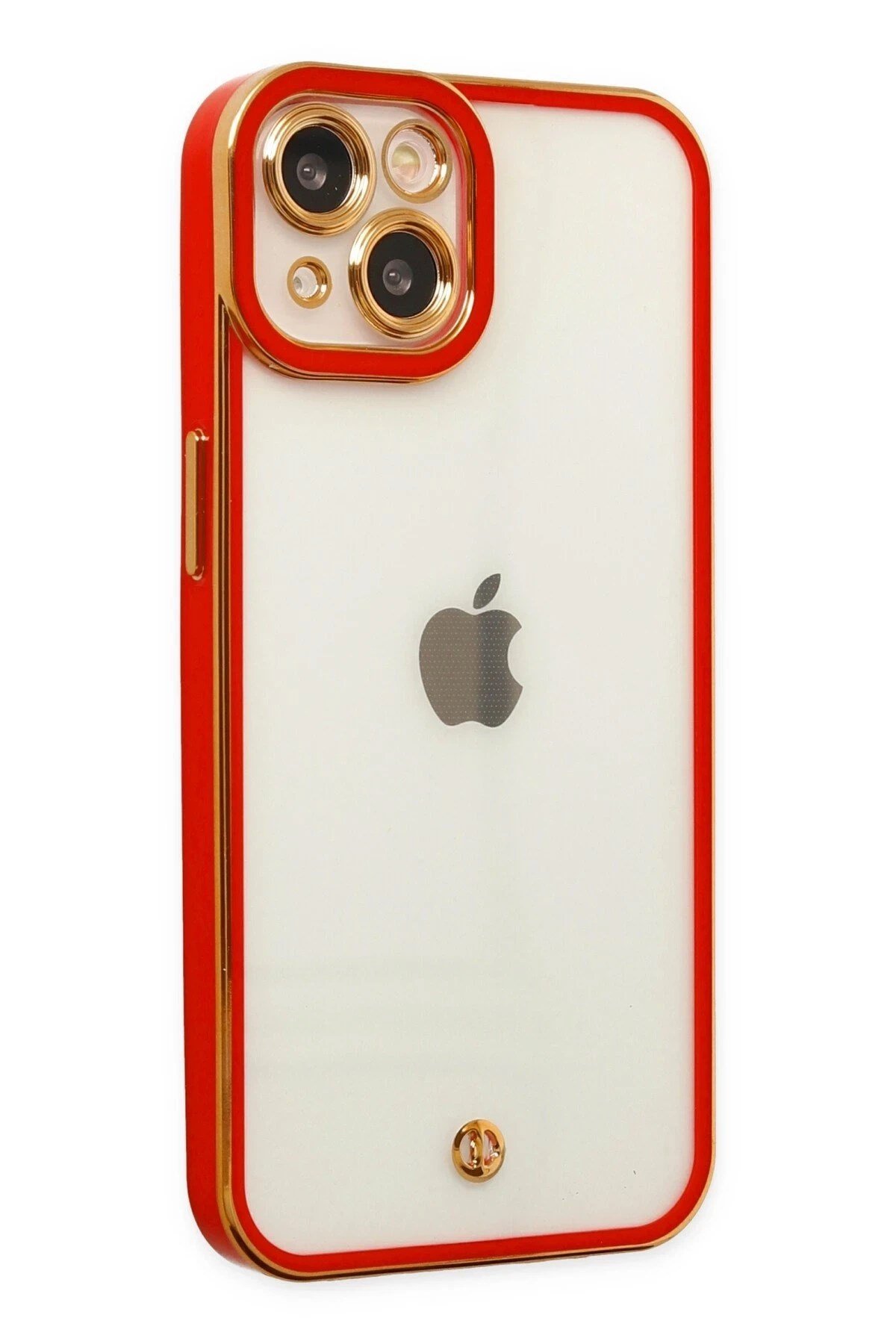 Mey İthalat®  iPhone 14 Plus Kılıf Liva Lens Silikon - Kırmızı