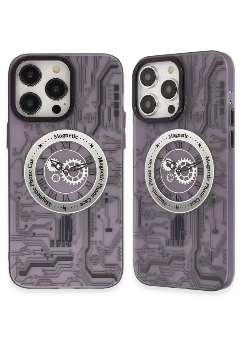 Mey İthalat®  iPhone 14 Pro Kılıf Apollo Magneticsafe Desenli Kapak - Apollo Mor - 5