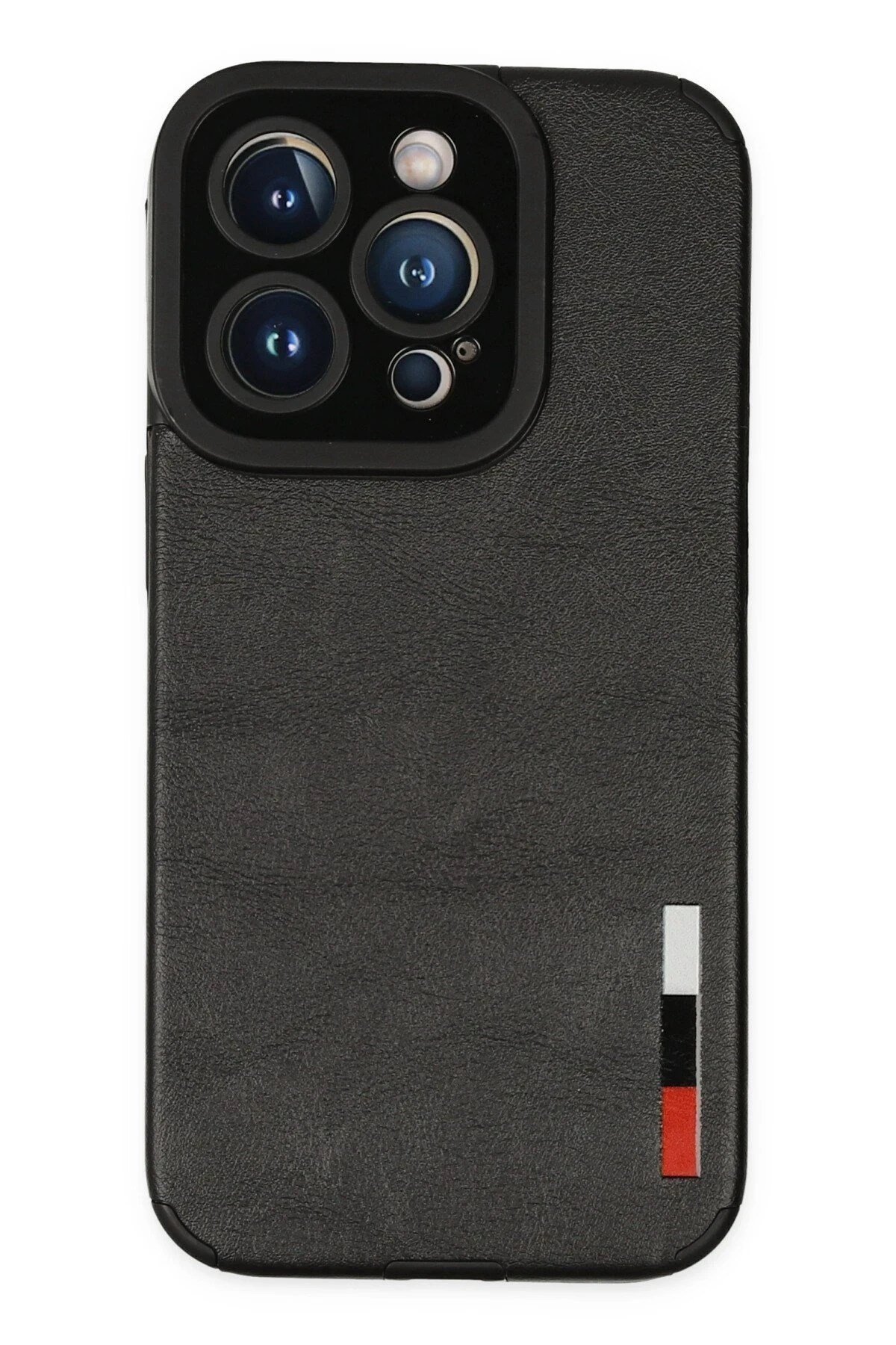 Mey İthalat®  iPhone 14 Pro Kılıf Loop Deri Silikon - Siyah