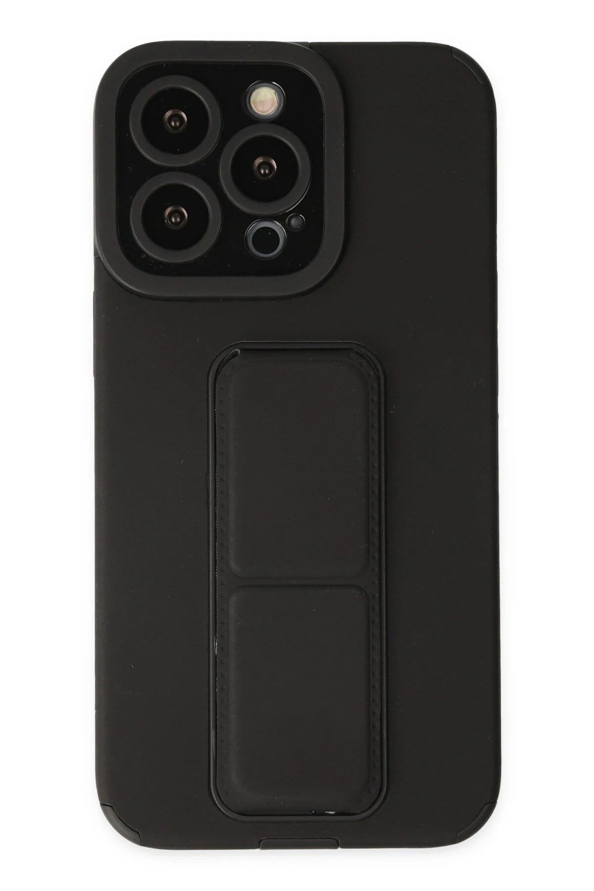 Mey İthalat®  iPhone 14 Pro Kılıf Mega Standlı Silikon - Siyah