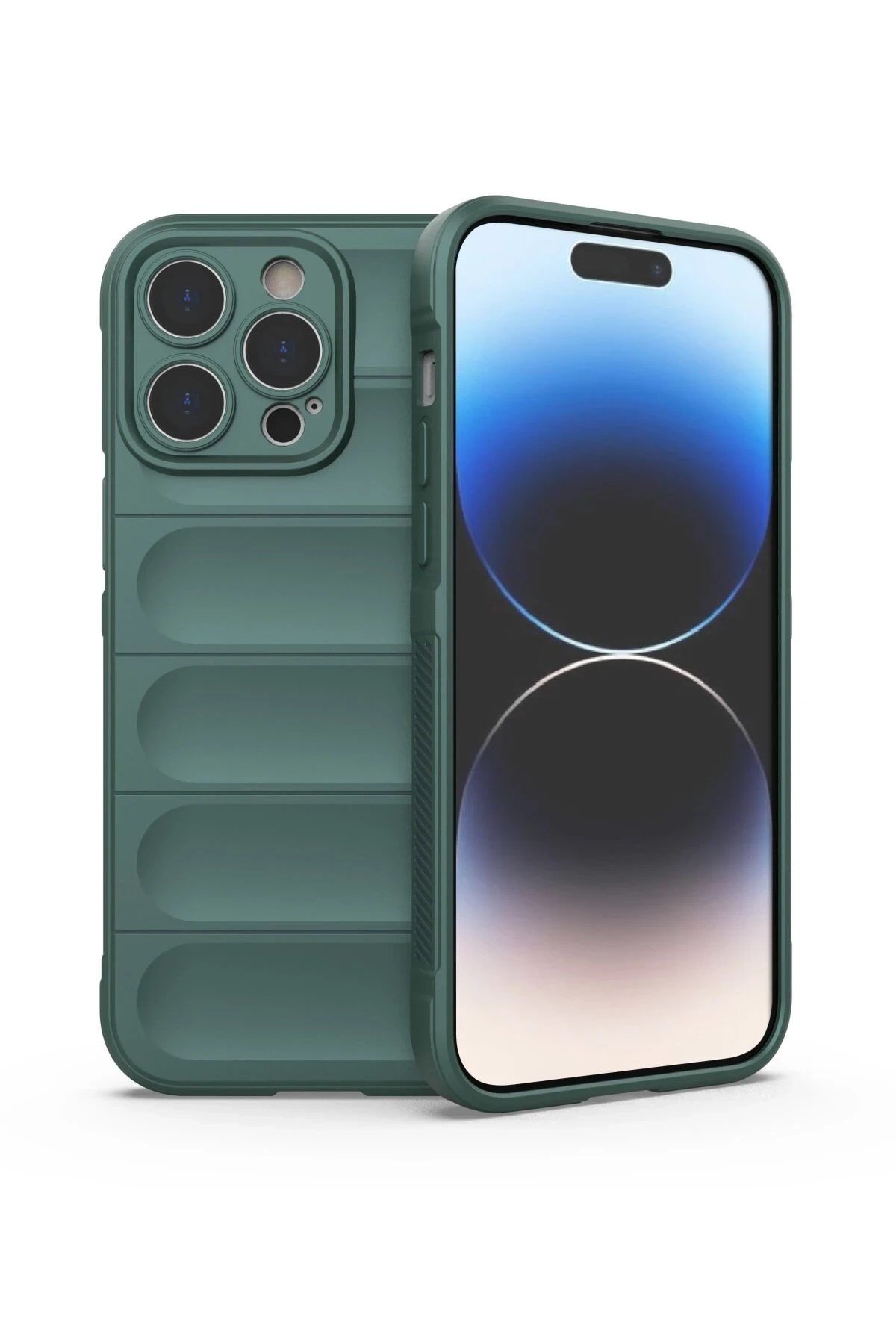 Mey İthalat®  iPhone 14 Pro Kılıf Optimum Silikon - Koyu Yeşil