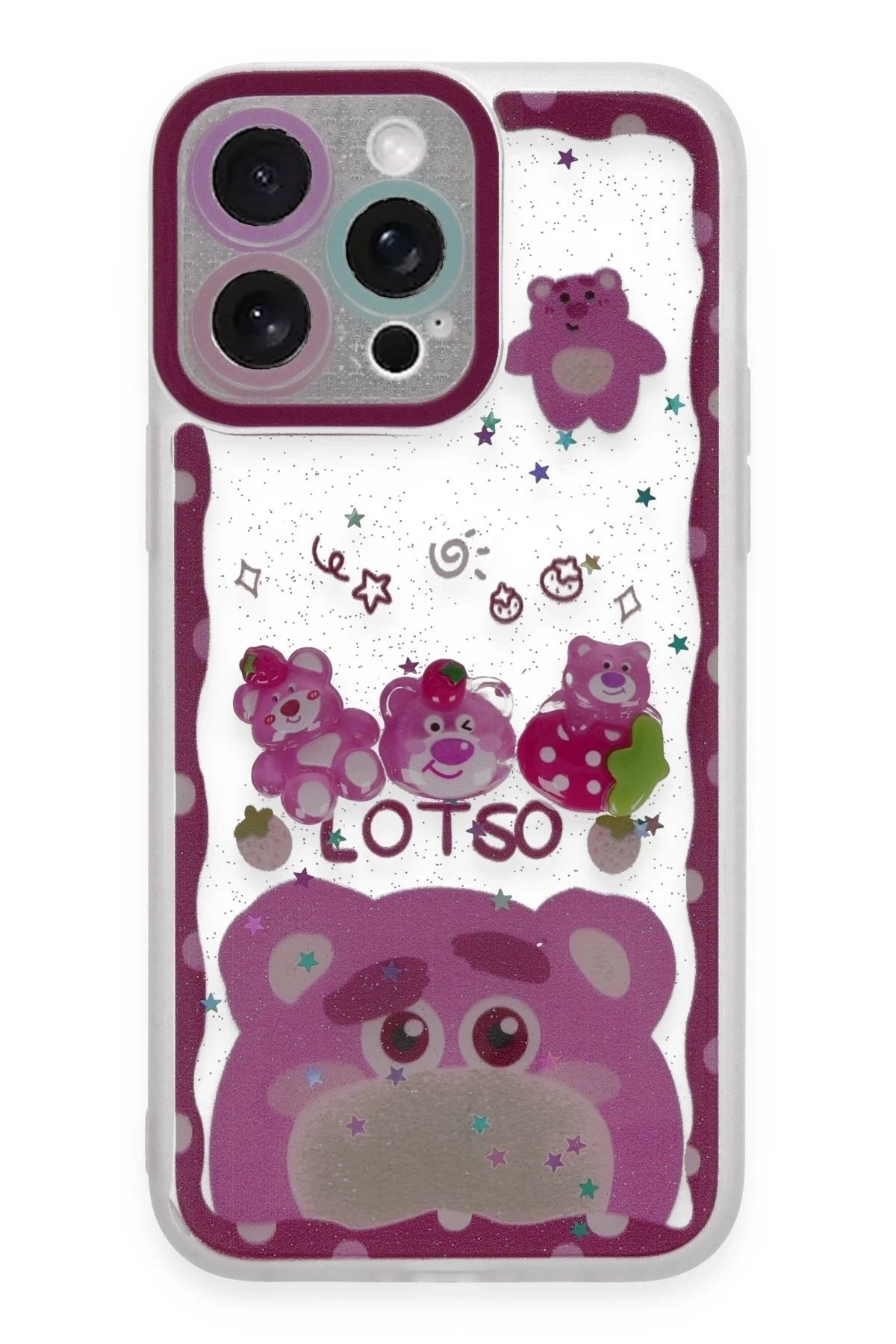Mey İthalat®  iPhone 14 Pro Max Kılıf Sweet Desenli Silikon Kapak - Pembe