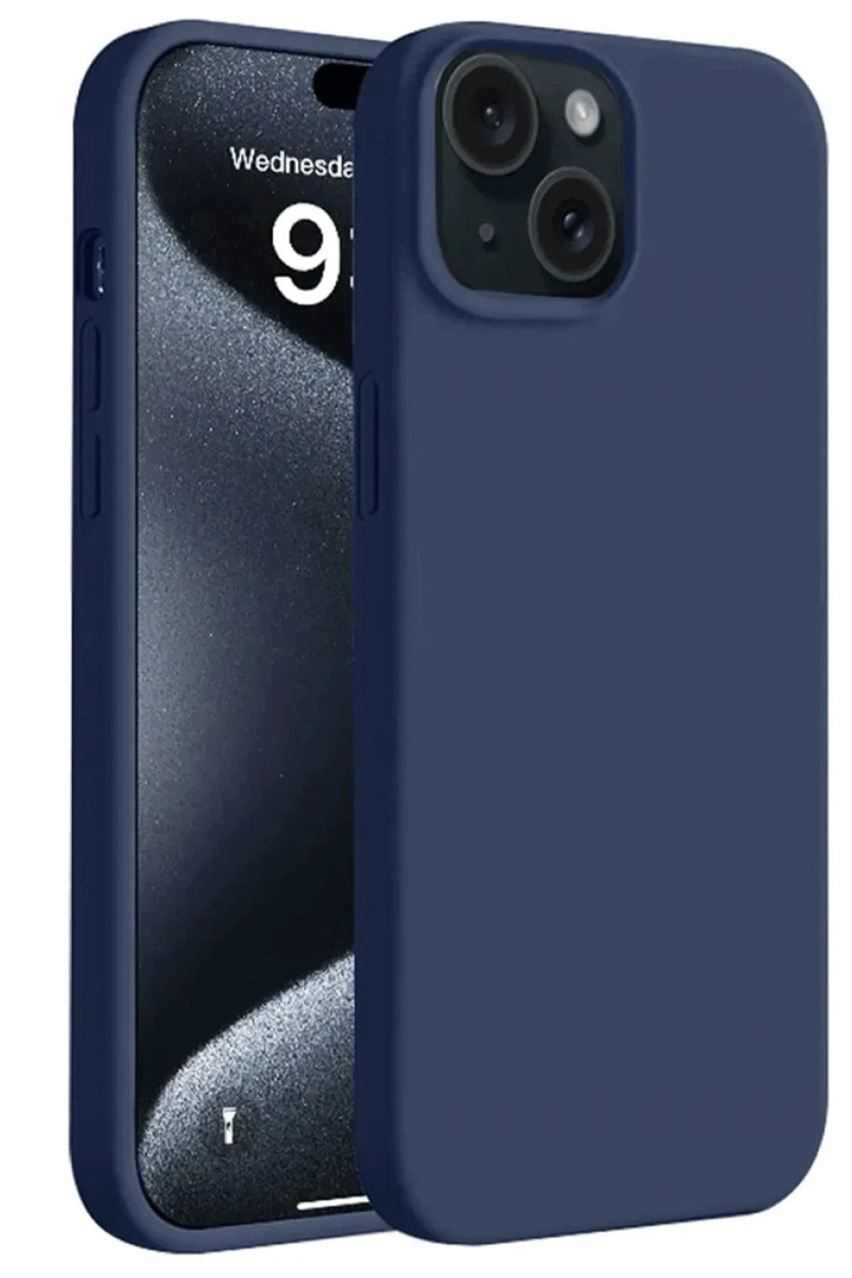 Mey İthalat®  iPhone 15 Plus Kılıf First Silikon - Lacivert