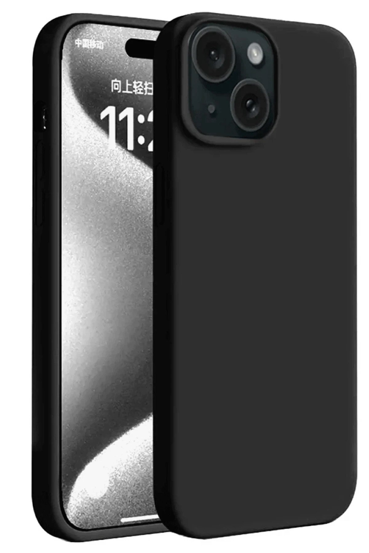 Mey İthalat®  iPhone 15 Plus Kılıf First Silikon - Siyah