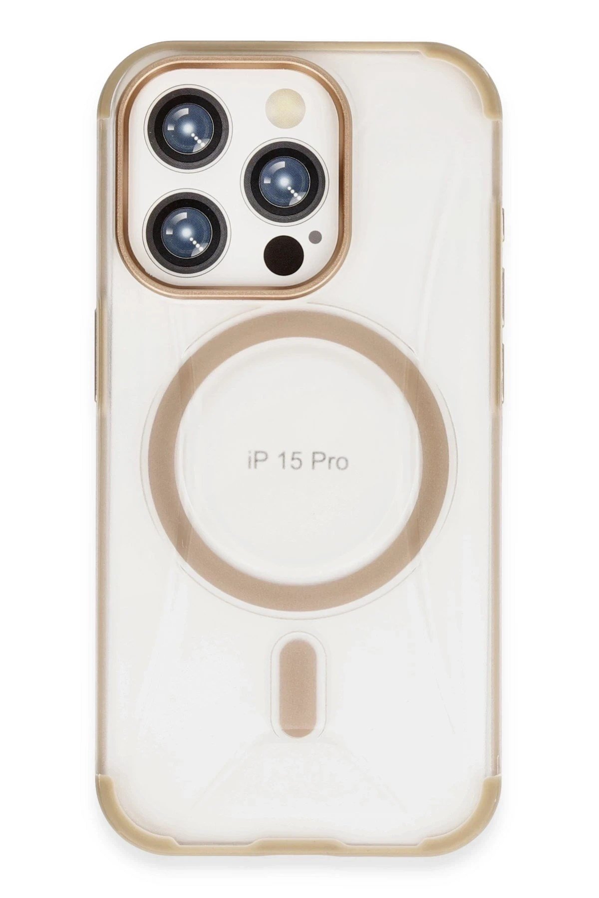 Mey İthalat®  iPhone 15 Pro Hilton Magsafe Kapak - Gold
