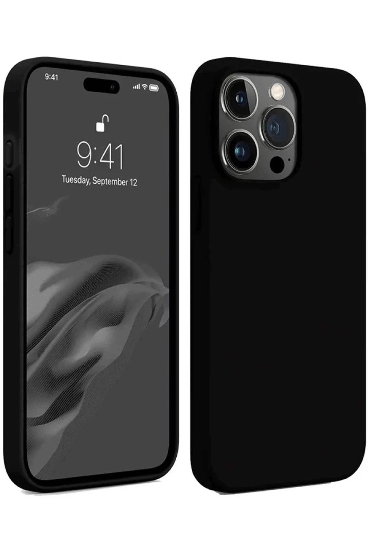 Mey İthalat®  iPhone 15 Pro Kılıf First Silikon - Siyah