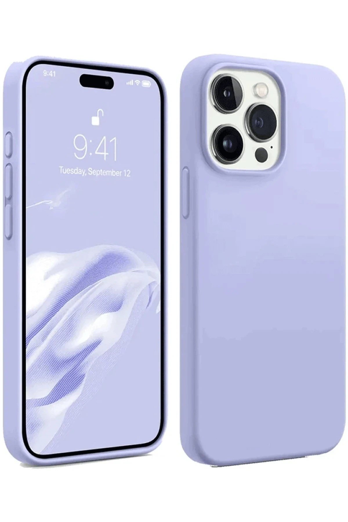 Mey İthalat®  iPhone 15 Pro Kılıf First Silikon - Lila