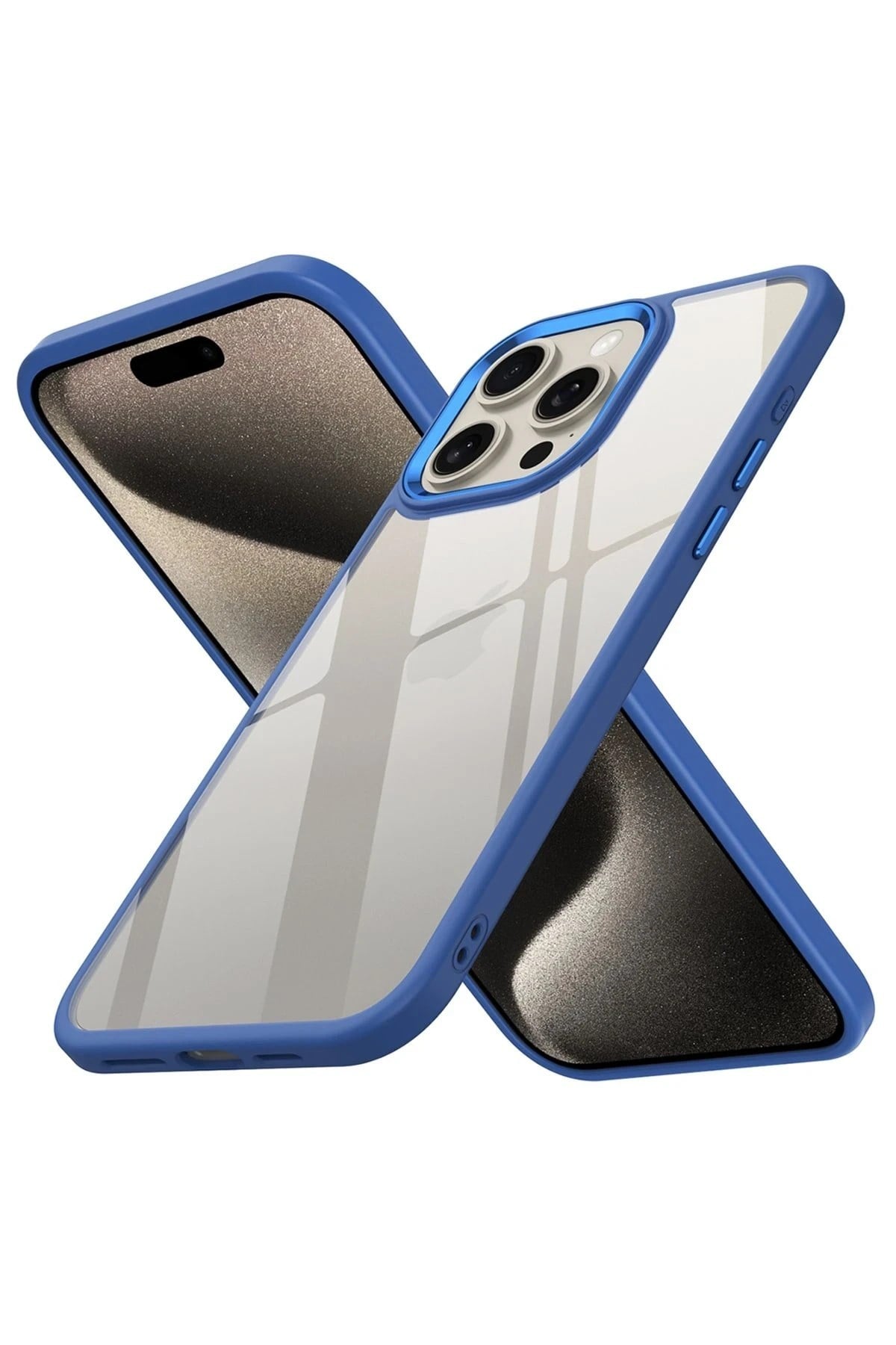 Mey İthalat®  iPhone 15 Pro Kılıf Power Silikon - Mavi