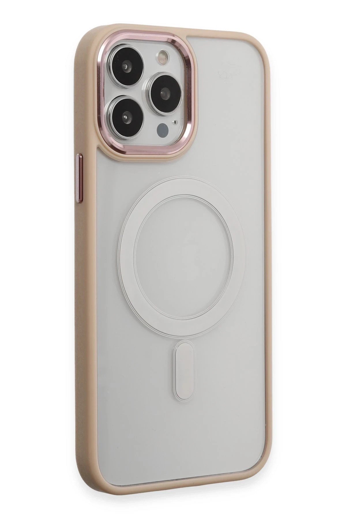 Mey İthalat®  iPhone 15 Pro Kılıf Room Magneticsafe Silikon - Pudra