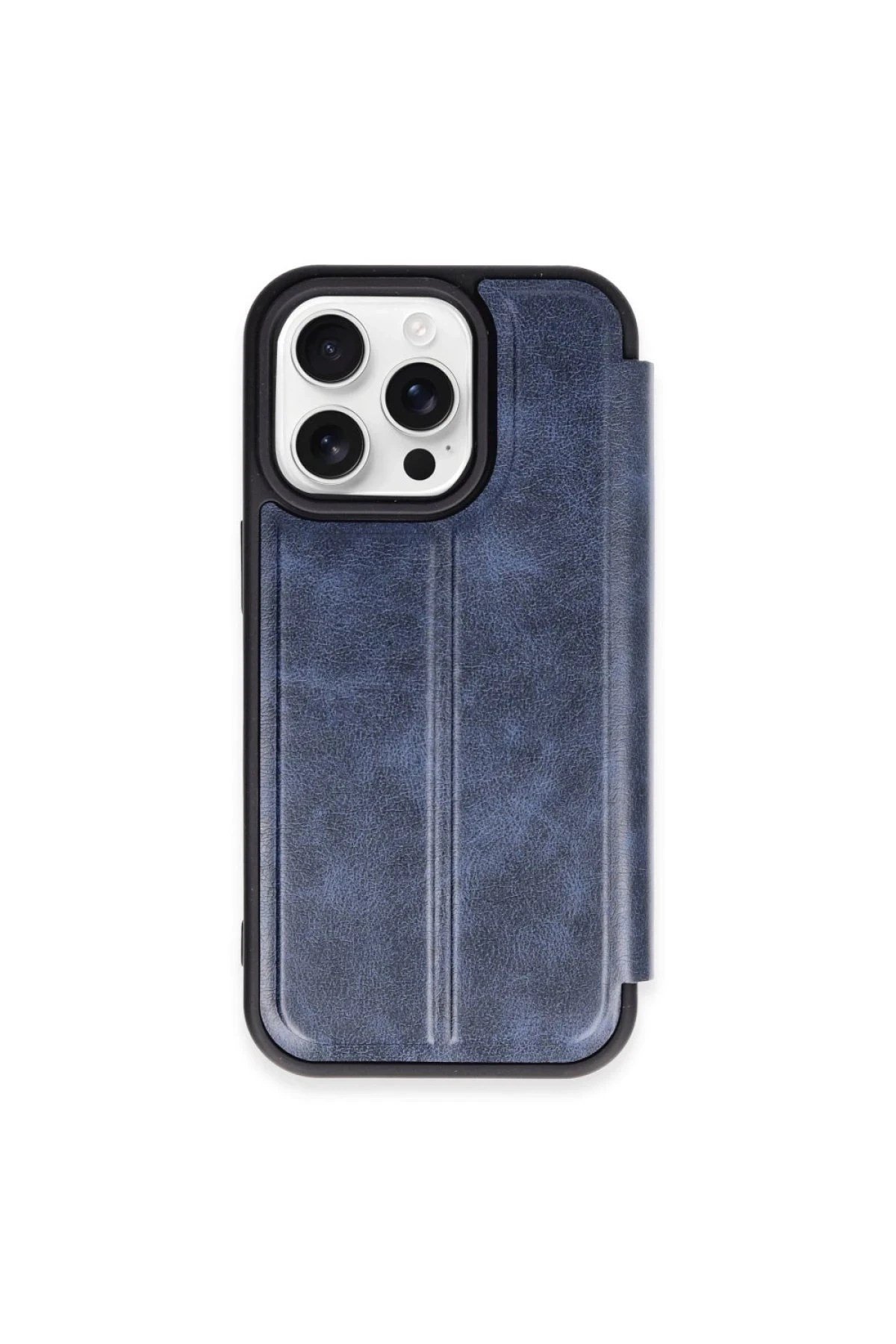 Mey İthalat®  iPhone 15 Pro Max Kılıf Flip Cover - Lacivert