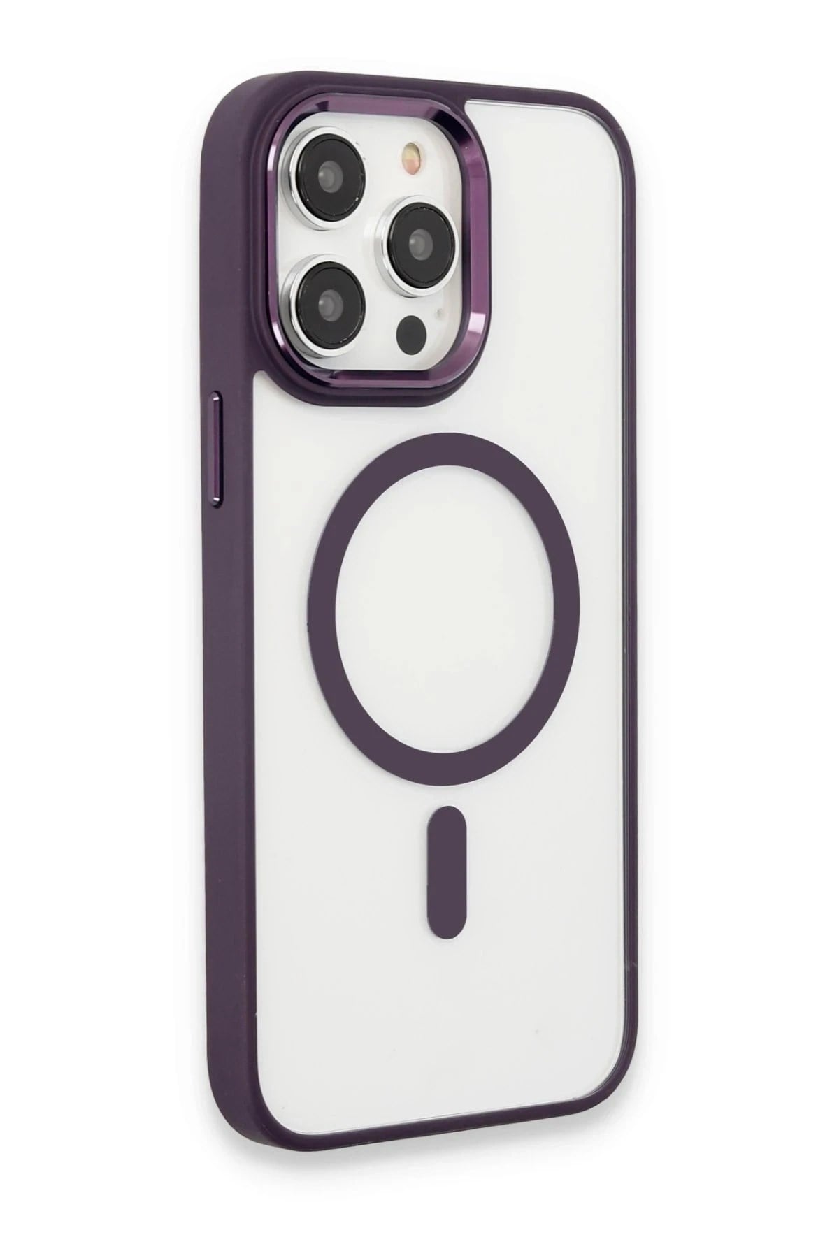 Mey İthalat®  iPhone 15 Pro Max Kılıf Room Magneticsafe Silikon - Derin Mor