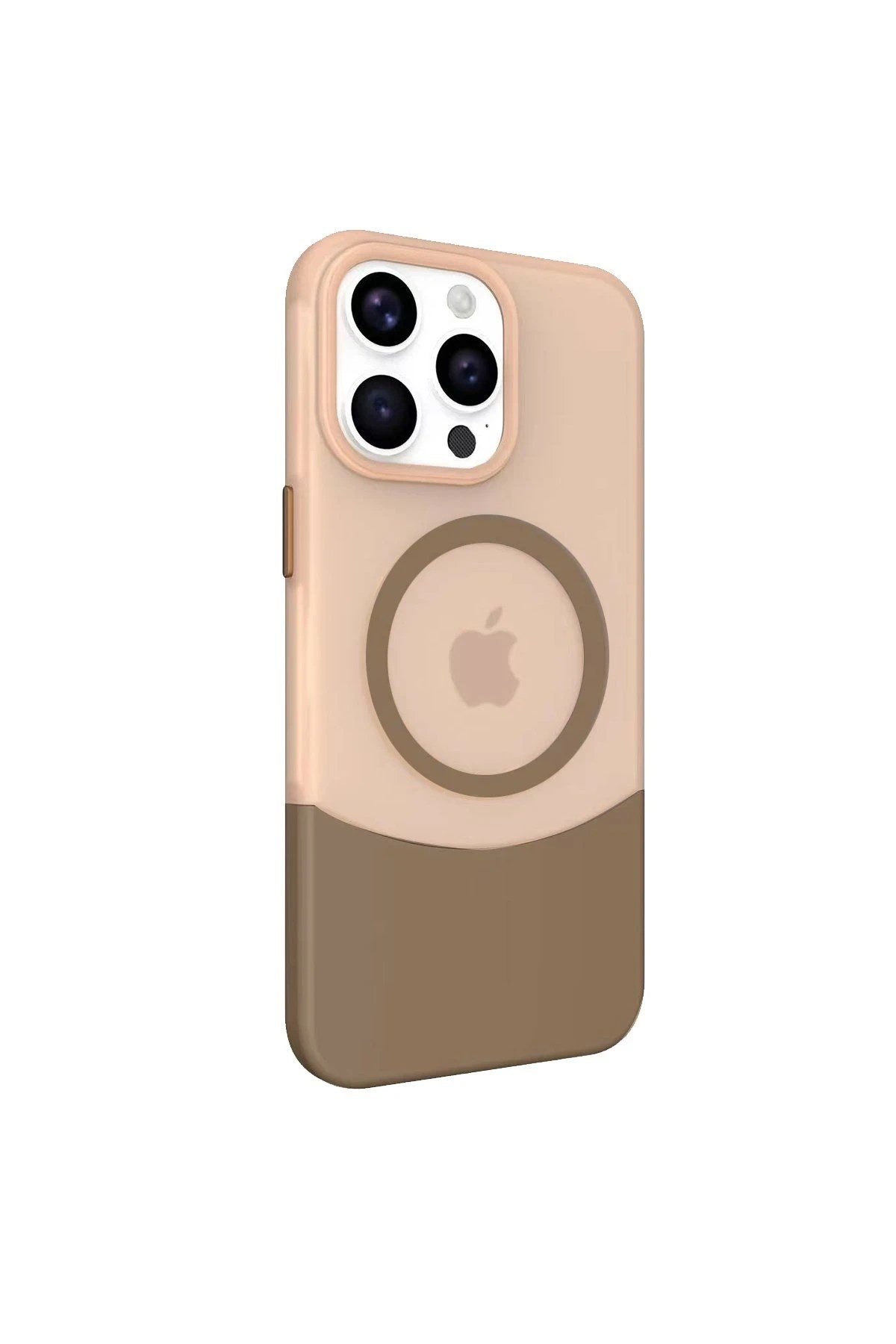 Mey İthalat®  iPhone 15 Pro Max PC Suit Magsafe Kapak - Kahverengi