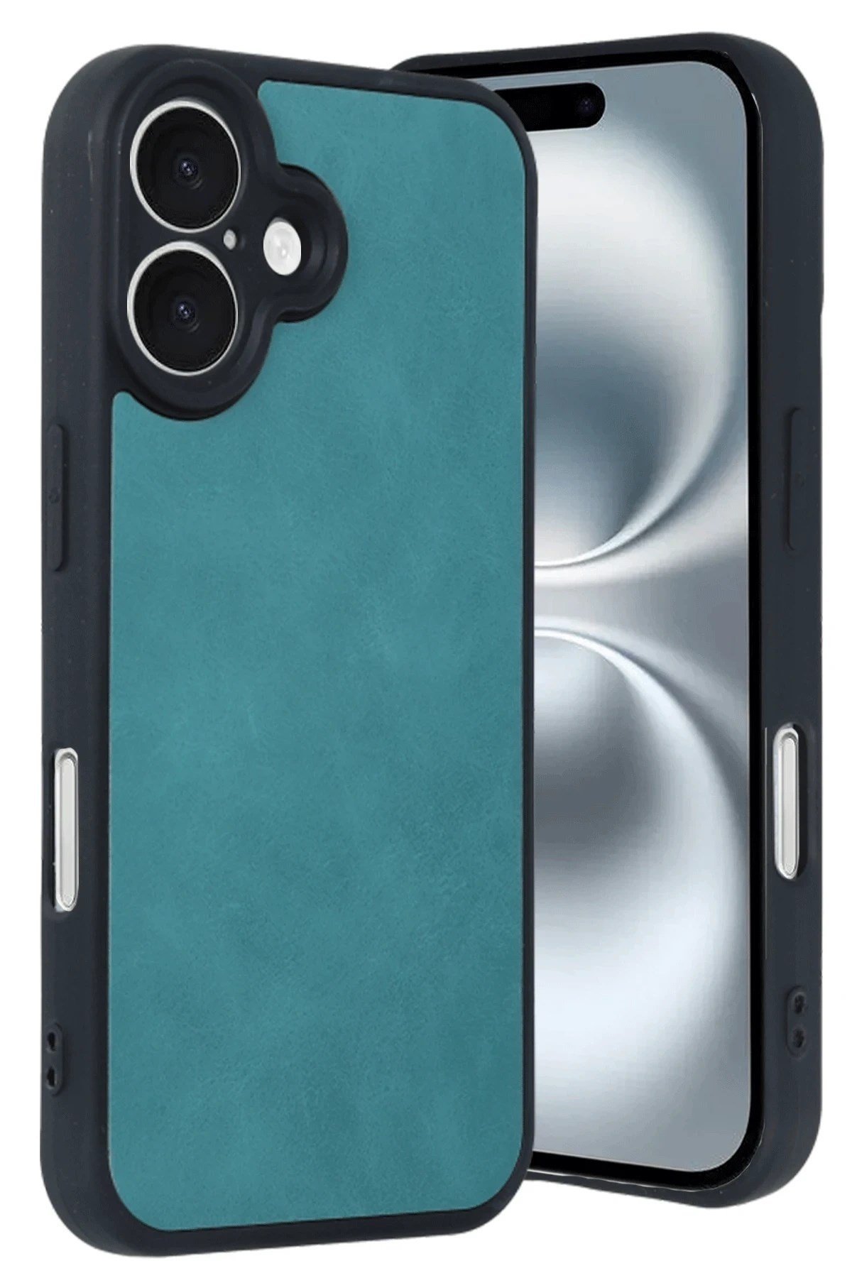 Mey İthalat®  iPhone 16 Kılıf Aras Deri Kapak - Açık Yeşil