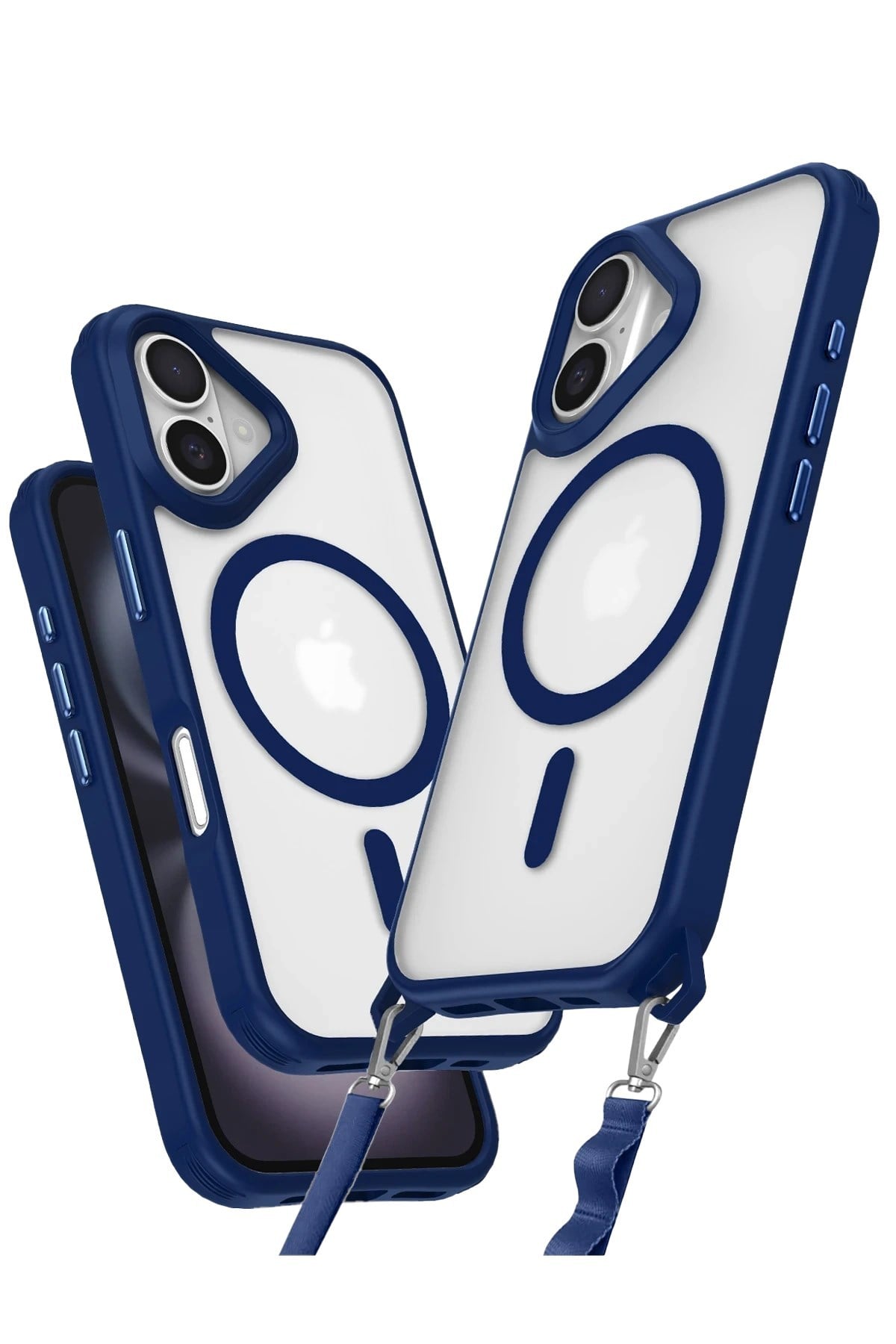 Mey İthalat®  iPhone 16 Kılıf Enka Magsafe Silikon Kılıf - Lacivert