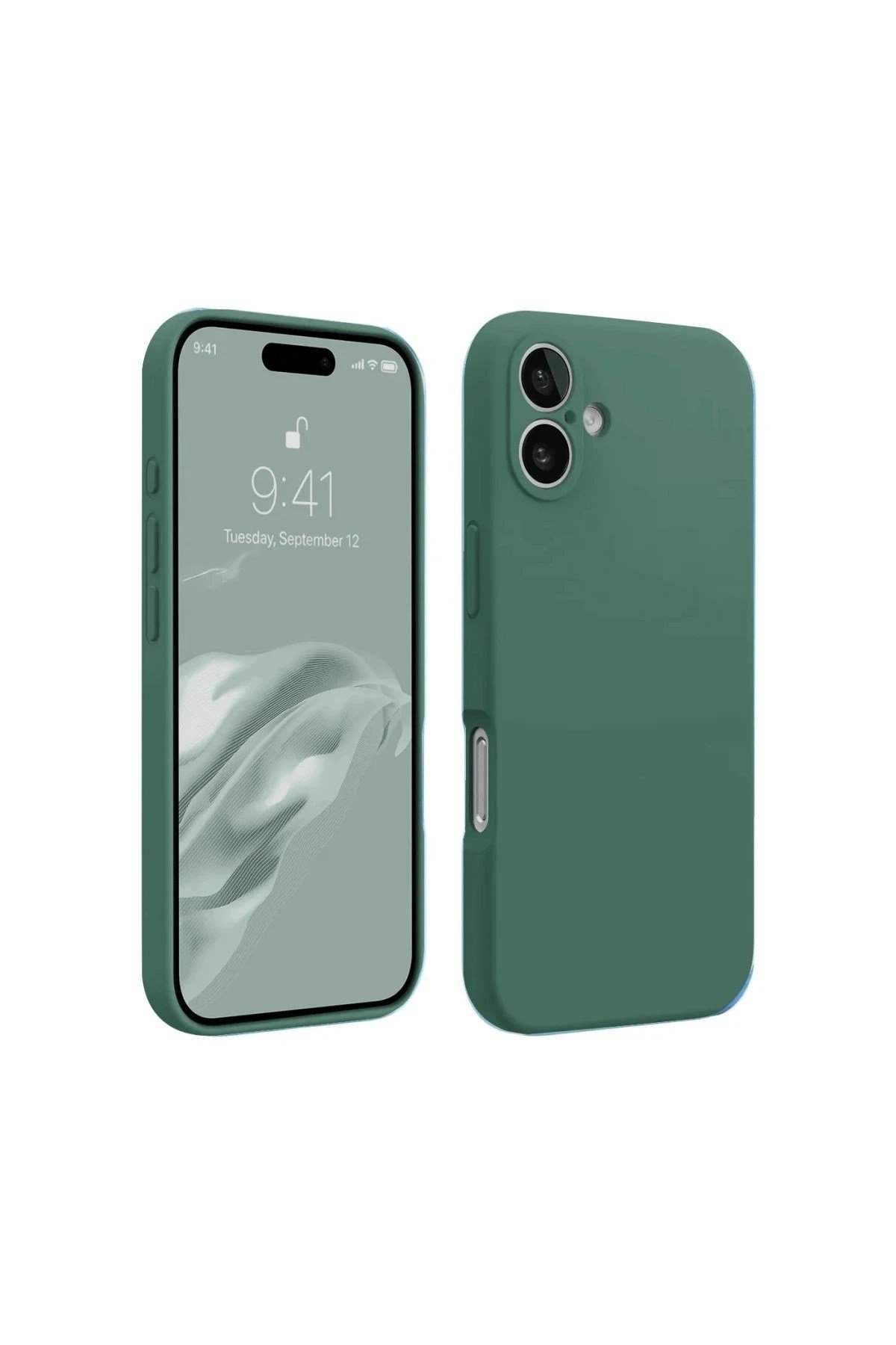 Mey İthalat®  iPhone 16 Plus Kılıf First Silikon - Koyu Yeşil