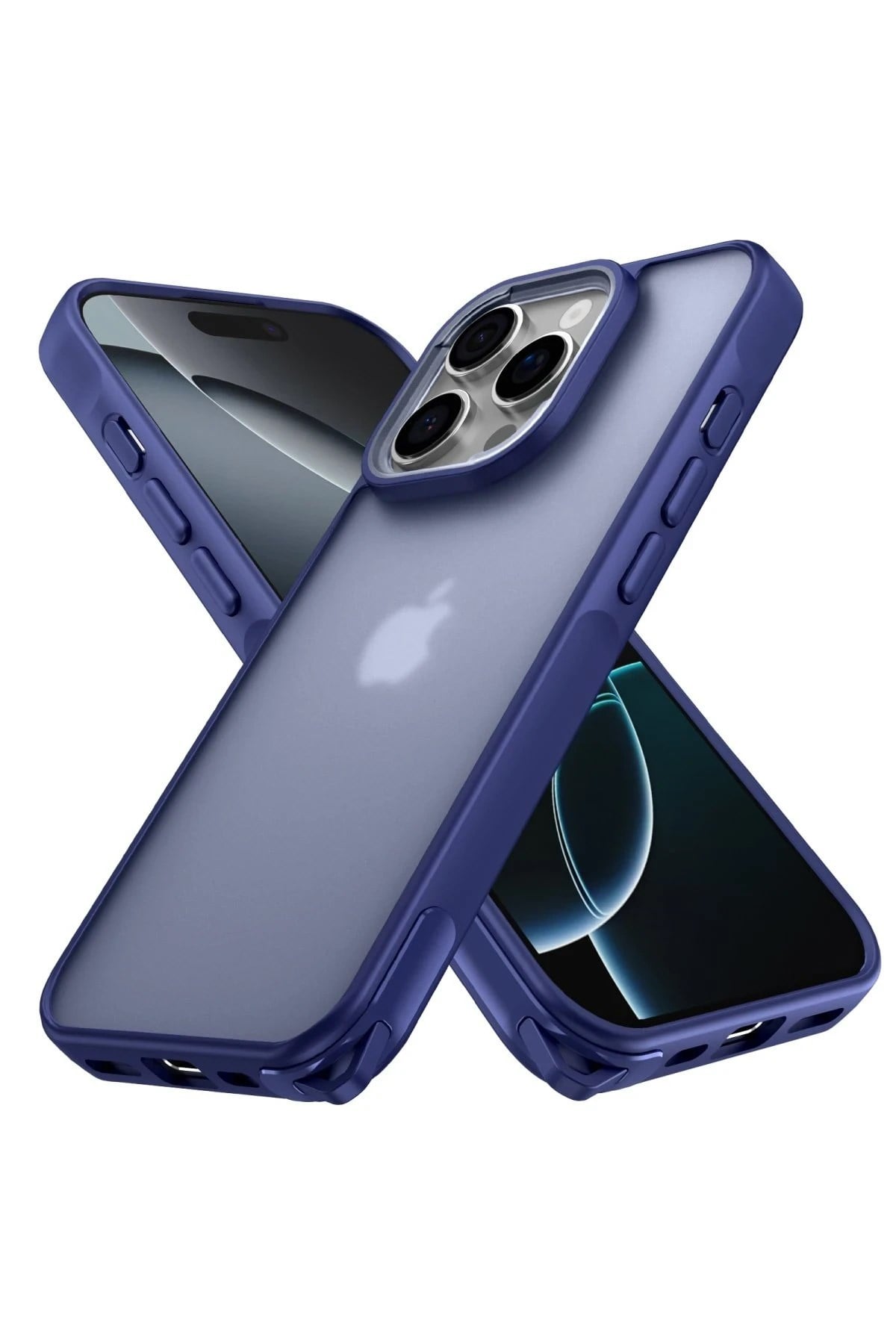 Mey İthalat®  iPhone 16 Pro Kılıf Elegant Kapak - Lacivert