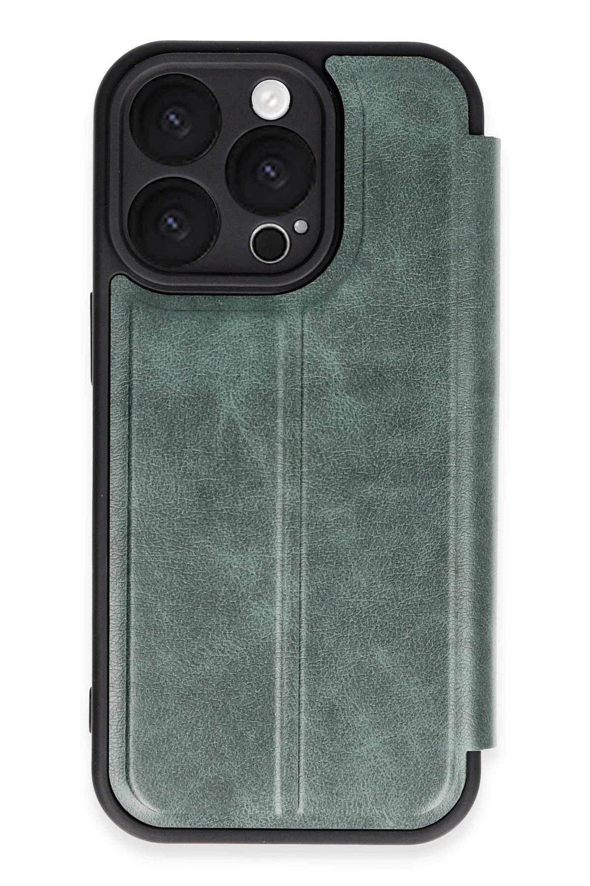 Mey İthalat®  iPhone 16 Pro Kılıf Flip Cover - Koyu Yeşil