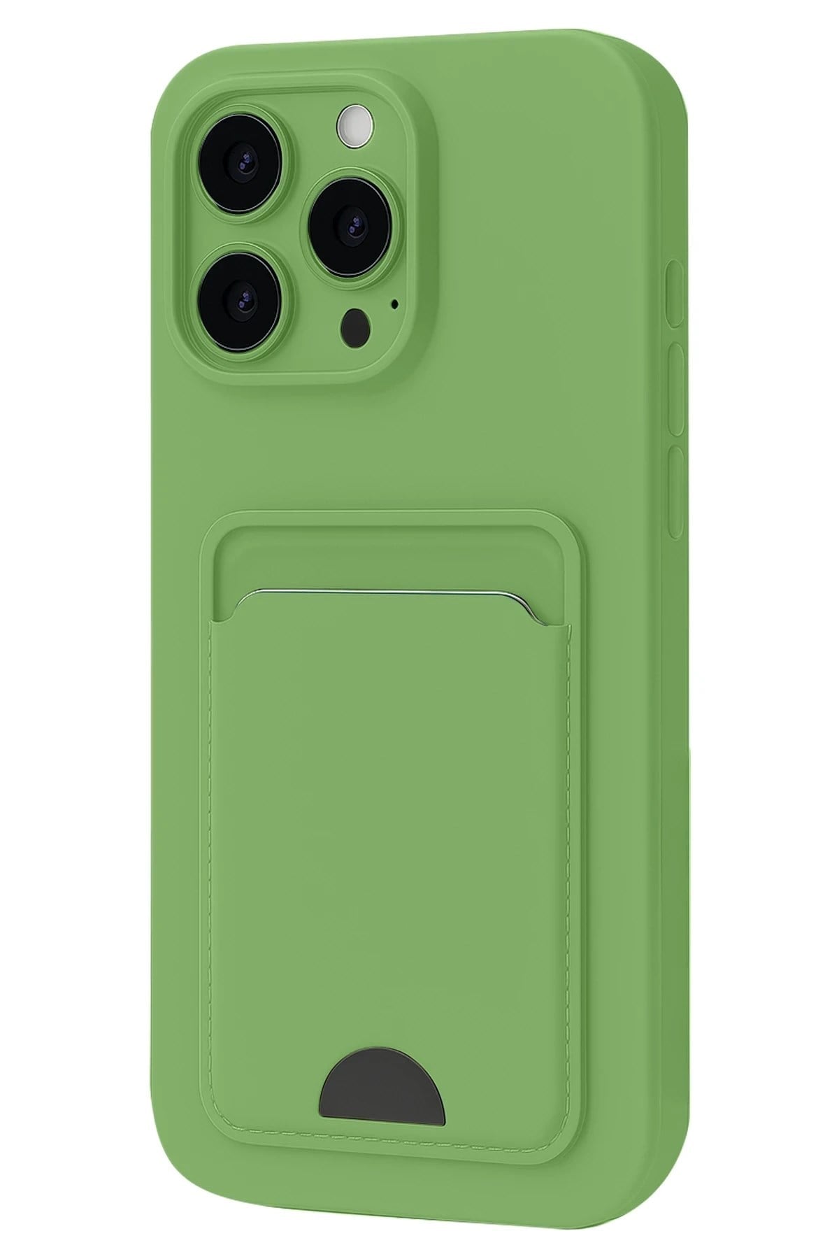 Mey İthalat®  iPhone 16 Pro Kılıf Kelvin Kartvizitli Silikon - Açık Yeşil