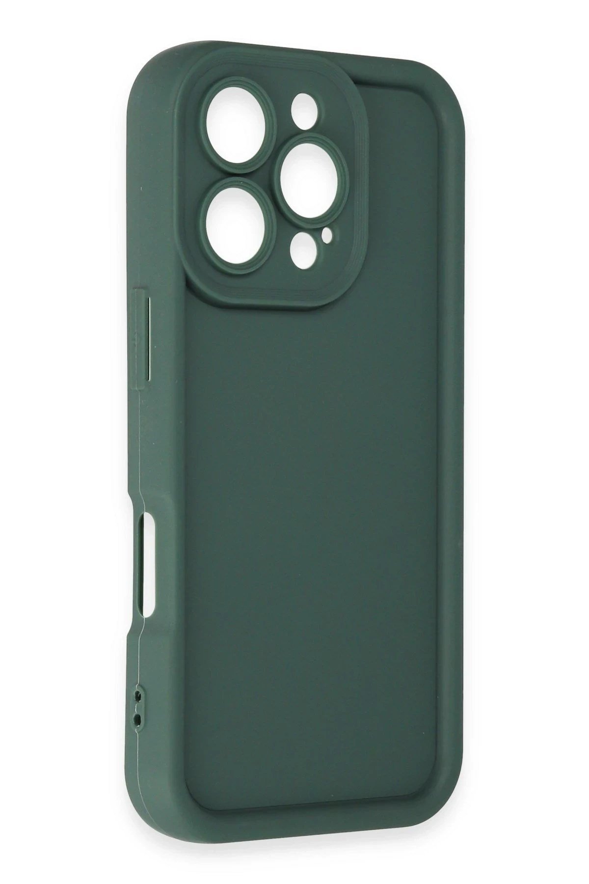Mey İthalat®  iPhone 16 Pro Max Kılıf Viera Silikon - Koyu Yeşil