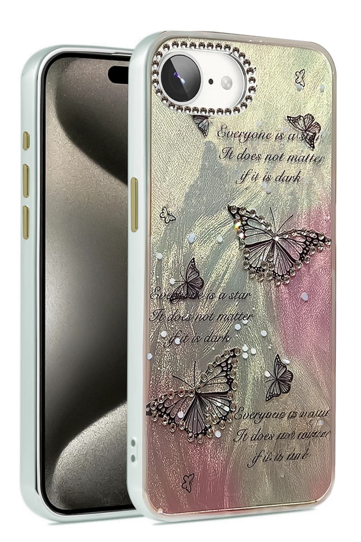 Mey İthalat®  iPhone 16E Kılıf Blade Aynalı Desenli Kapak - Desen 6