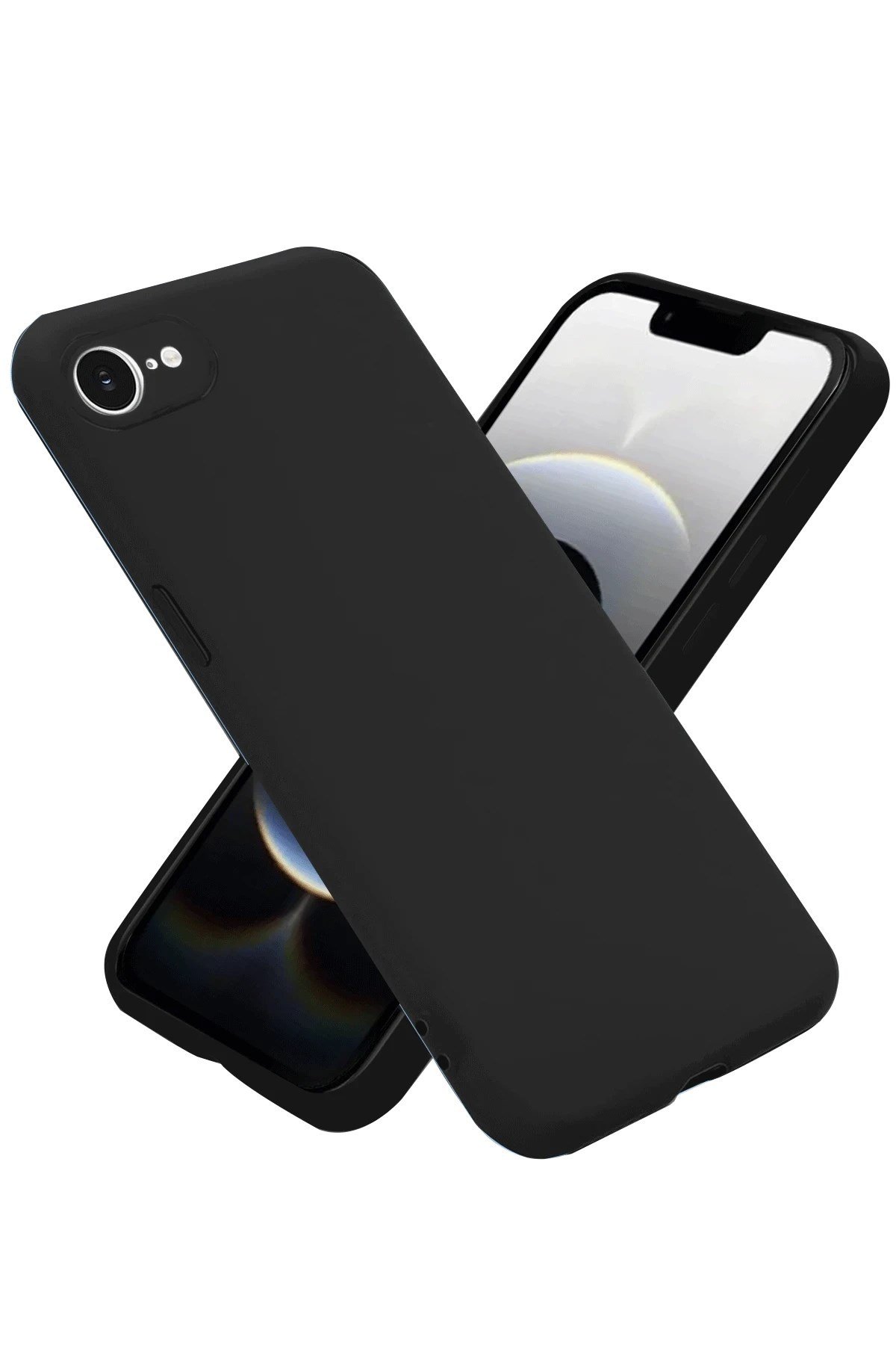 Mey İthalat®  iPhone 16E Kılıf Nano içi Kadife Silikon - Siyah