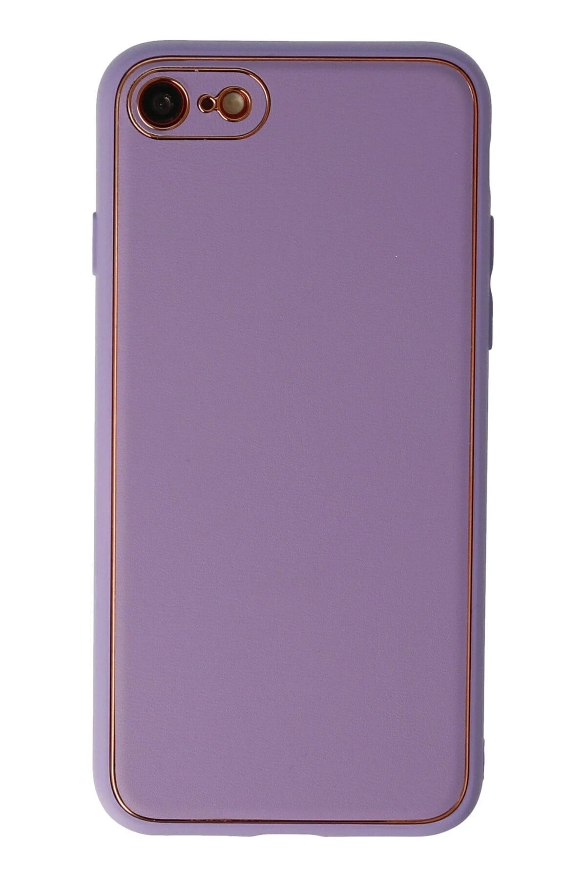 Mey İthalat®  iPhone 7 Kılıf Coco Deri Silikon Kapak - Lila