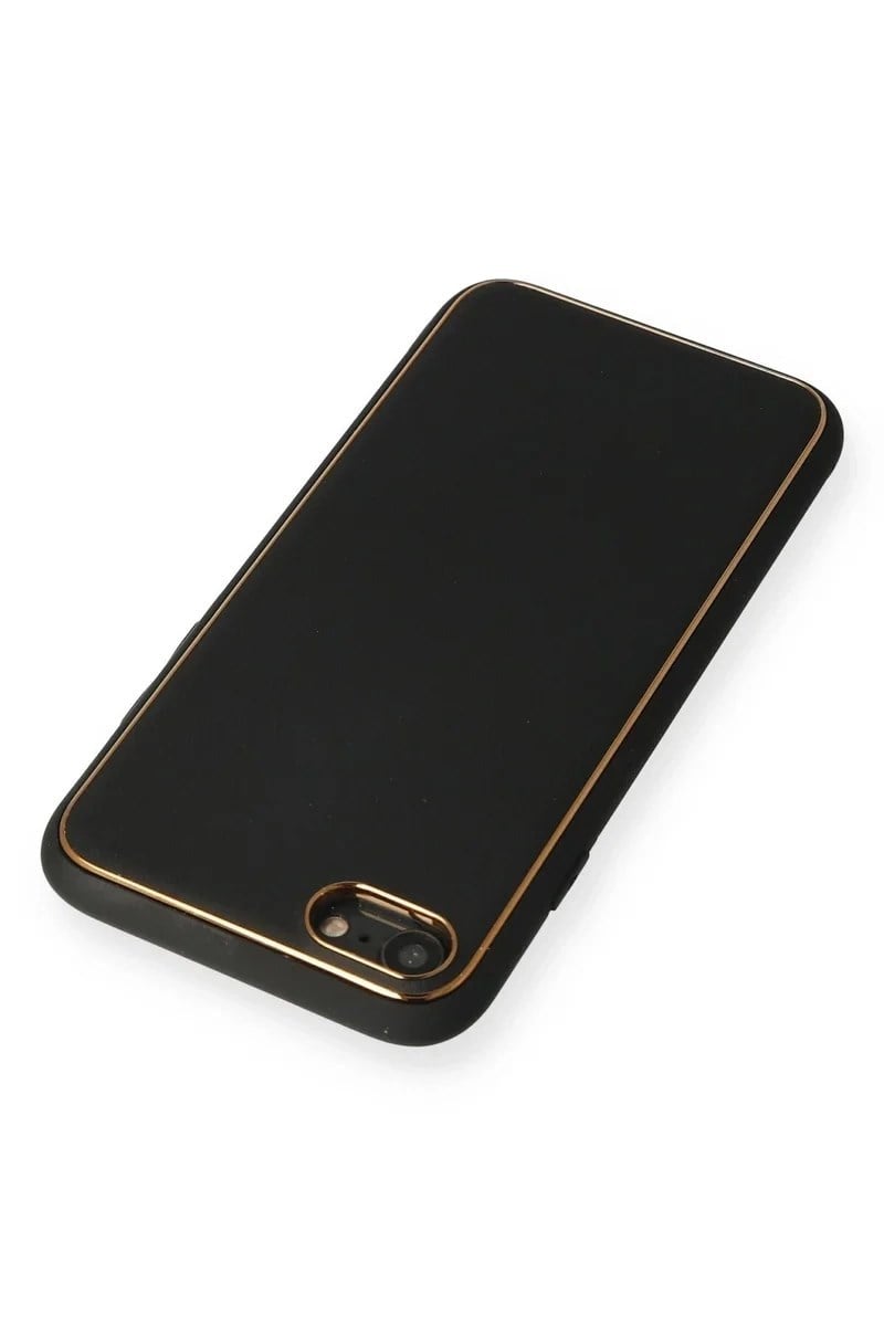 Mey İthalat®  iPhone 7 Kılıf Coco Deri Silikon Kapak - Siyah
