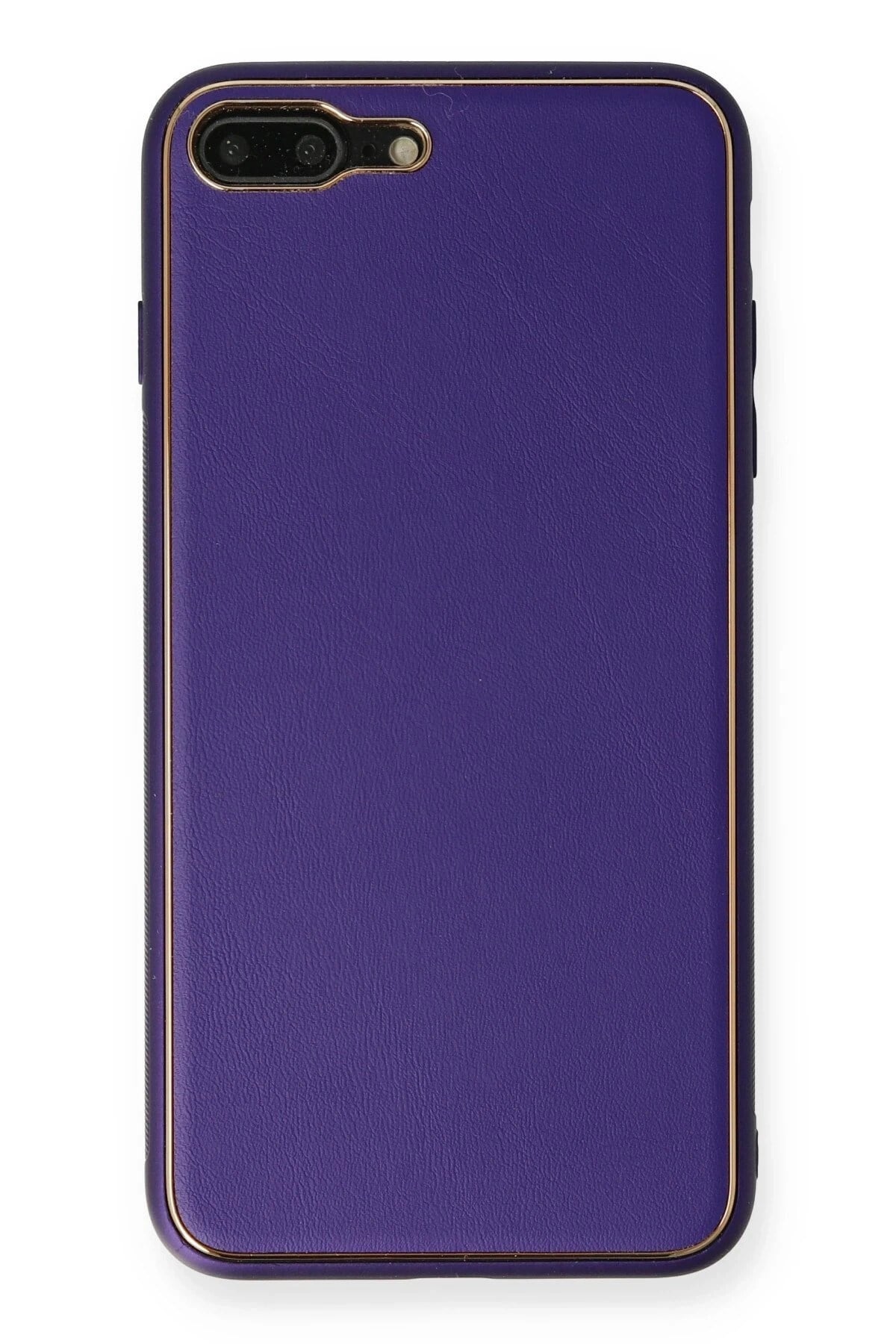 Mey İthalat®  iPhone 7 Plus Kılıf Coco Deri Silikon Kapak - Mor