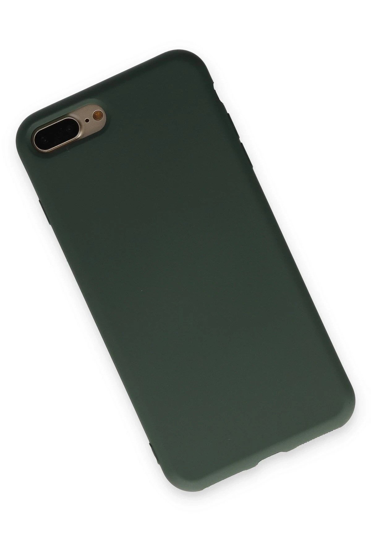 Mey İthalat®  iPhone 7 Plus Kılıf Nano içi Kadife Silikon - Koyu Yeşil